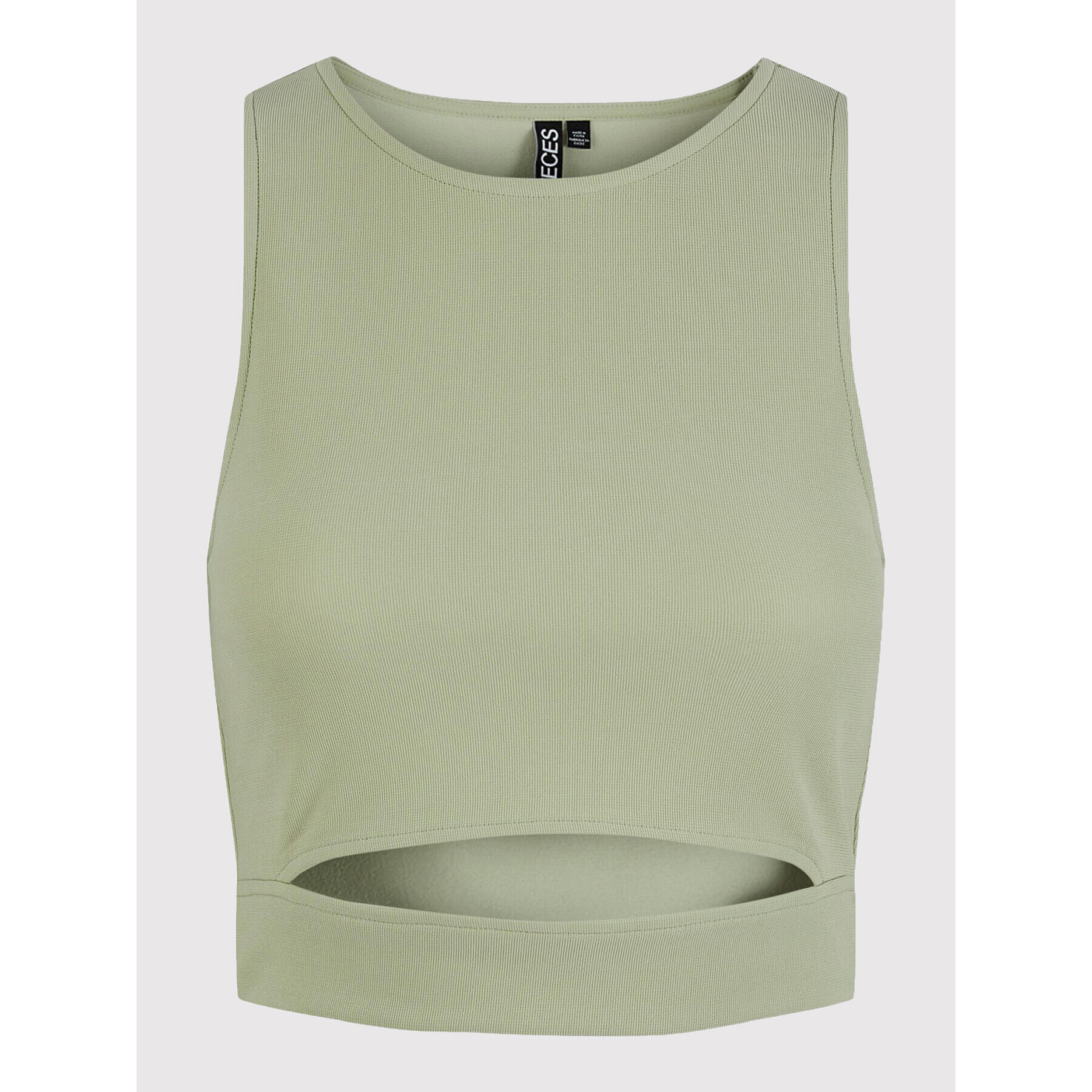 Pieces Top Sara 17126180 Verde Slim Fit - Pled.ro