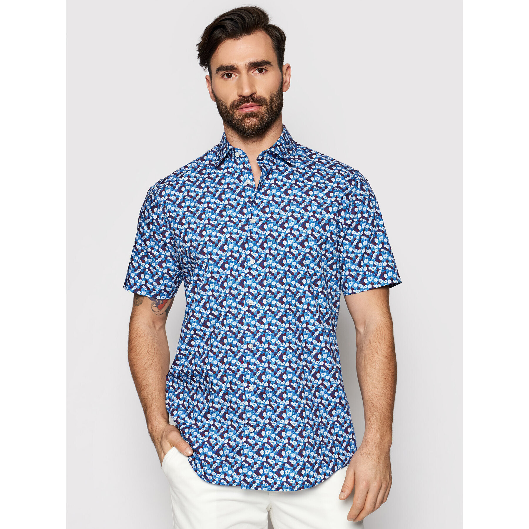 Pierre Cardin Cămașă 5200/000/27407 Bleumarin Modern Fit - Pled.ro