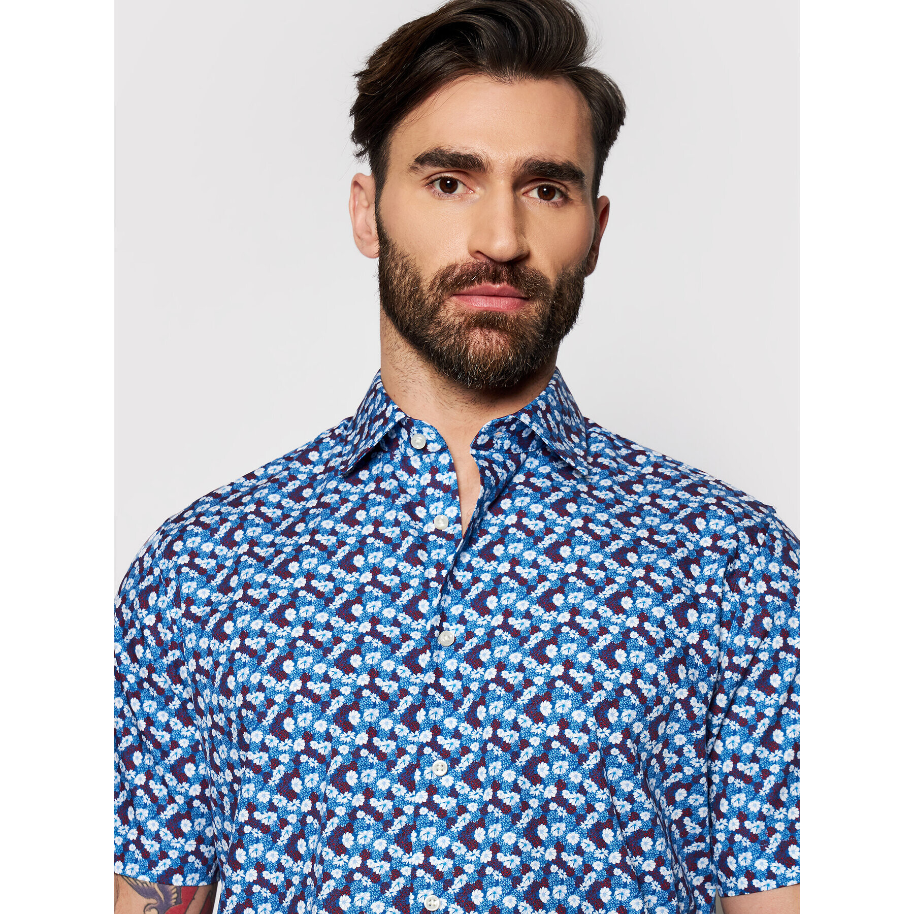 Pierre Cardin Cămașă 5200/000/27407 Bleumarin Modern Fit - Pled.ro