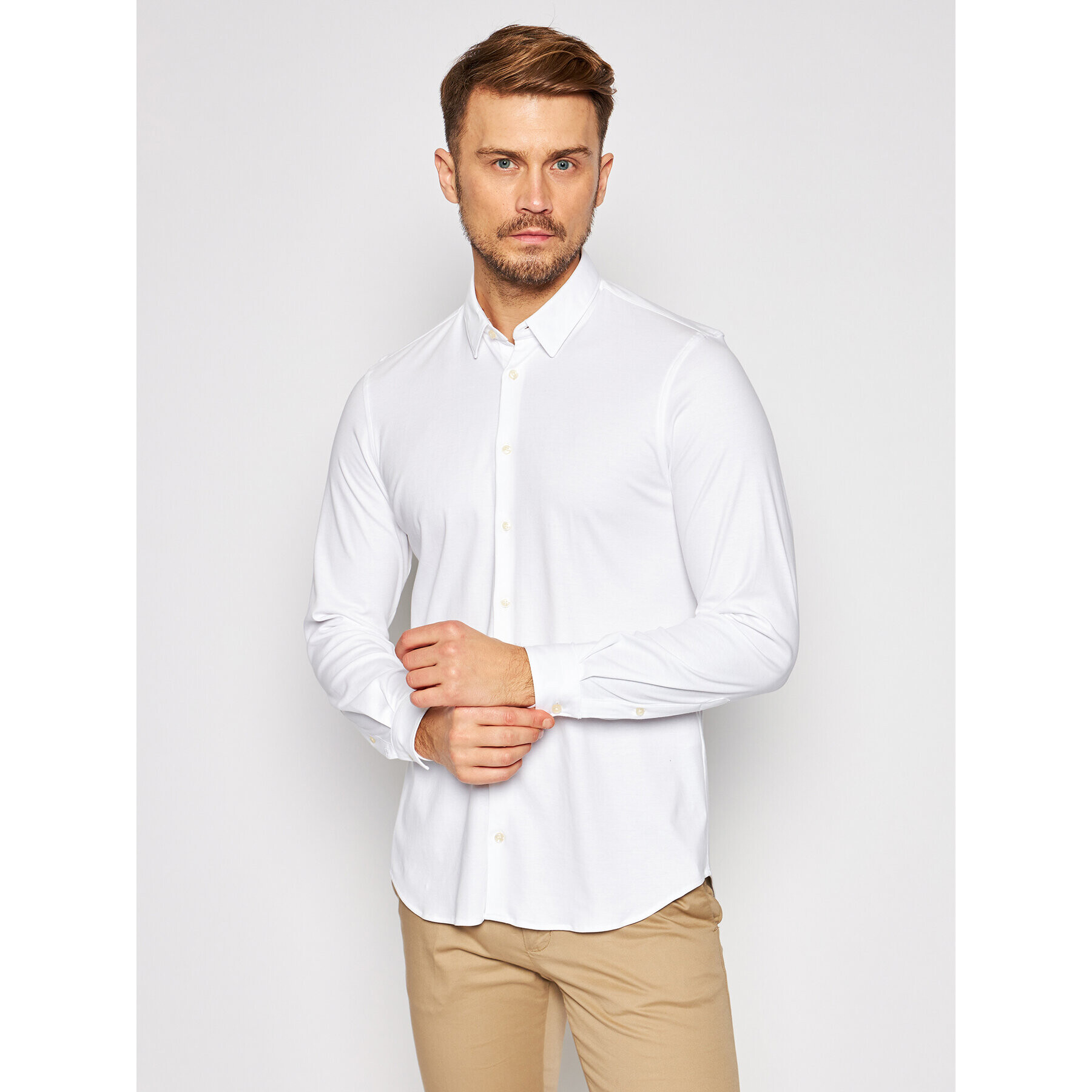 Pierre Cardin Cămașă 8800/000/27280 Alb Modern Fit - Pled.ro