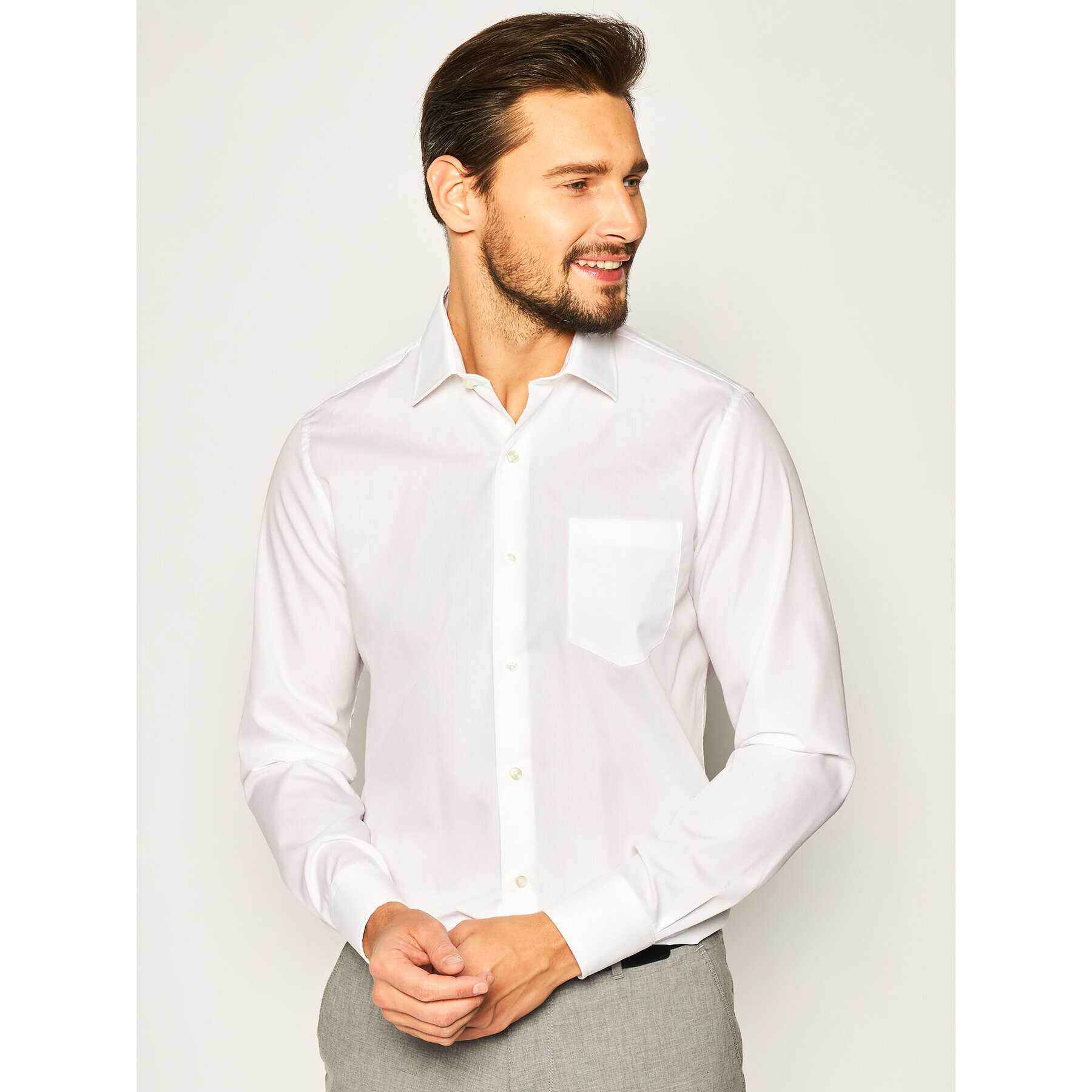 Pierre Cardin Cămașă Hemd Langarm 1309/000/25403 Alb Modern Fit - Pled.ro