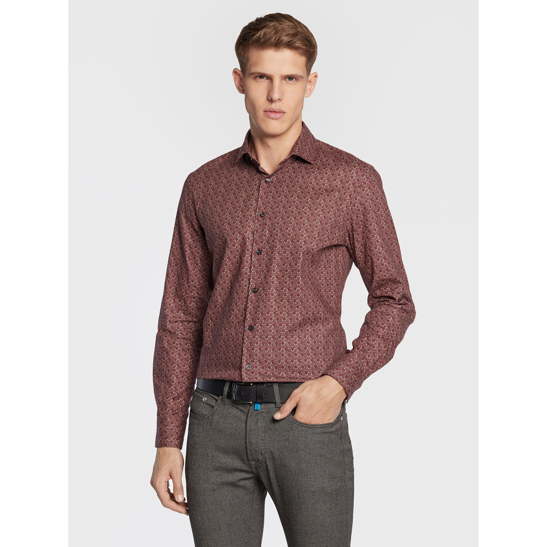 Pierre Cardin Cămașă 11401 0069 Vișiniu Tailored Fit - Pled.ro