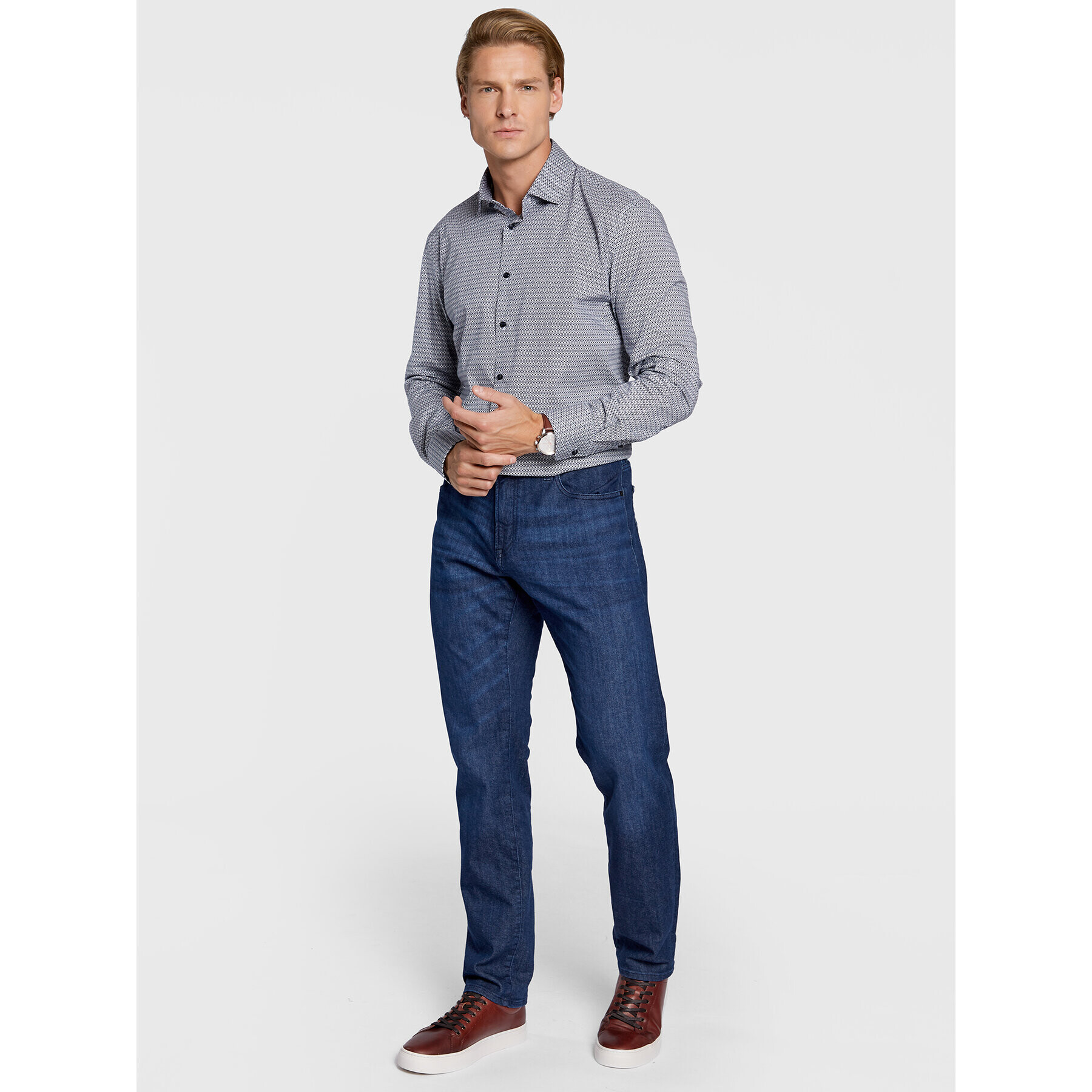 Pierre Cardin Cămașă C6 11401/000/0060 Bleumarin Tailored Fit - Pled.ro