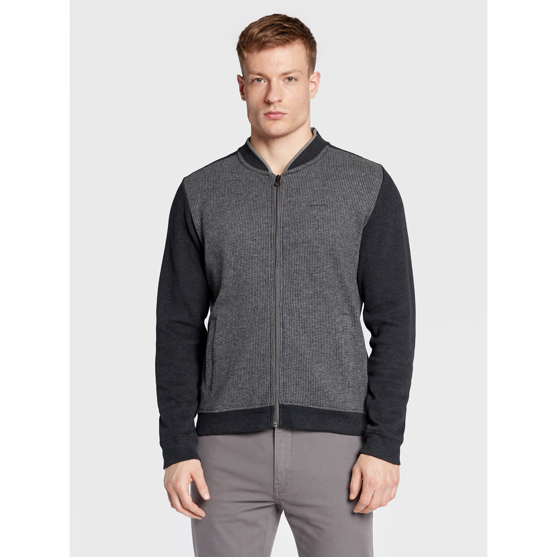 Pierre Cardin Cardigan 40109/000/4006 Gri Regular Fit - Pled.ro