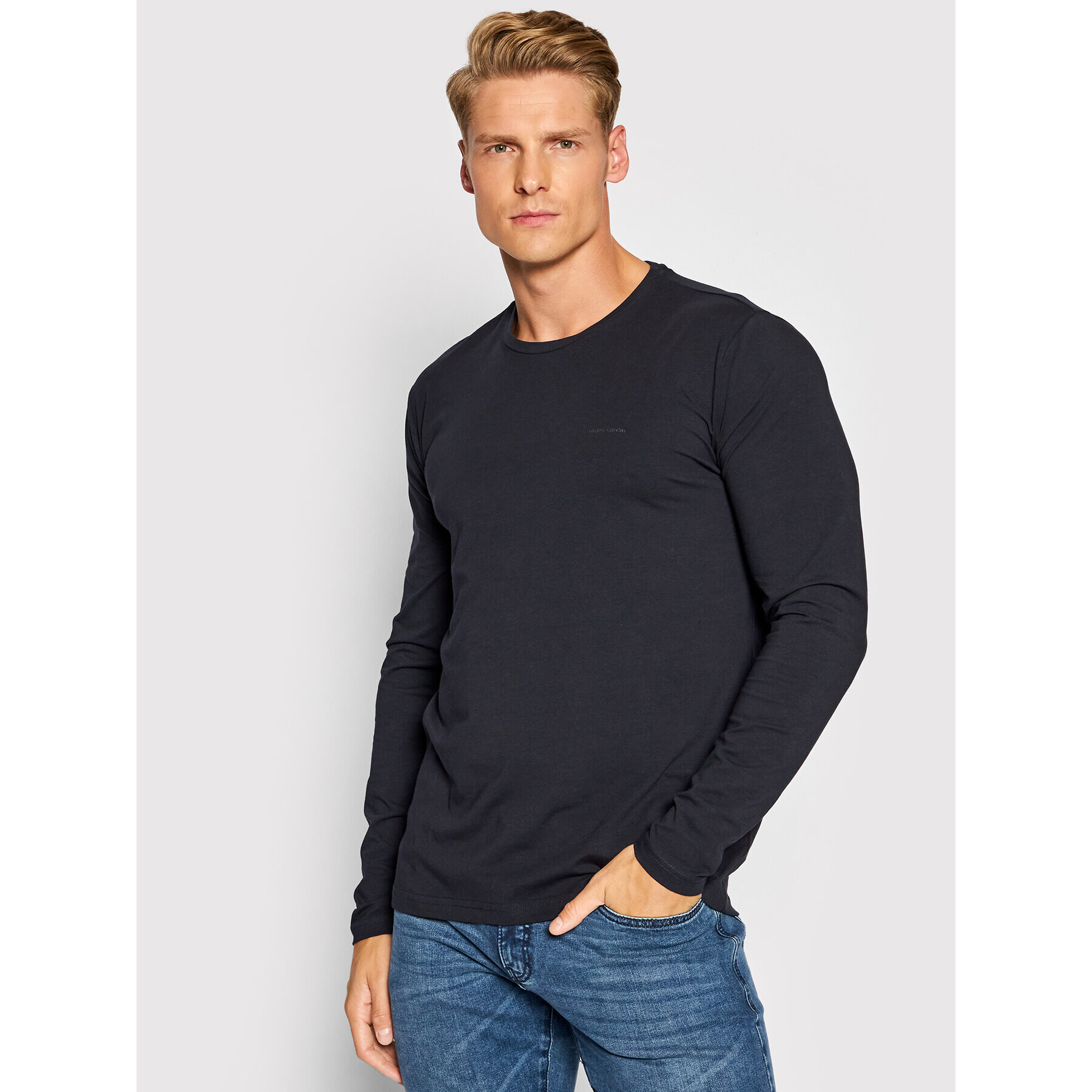 Pierre Cardin Longsleeve 53270/000/12328 Bleumarin Regular Fit - Pled.ro