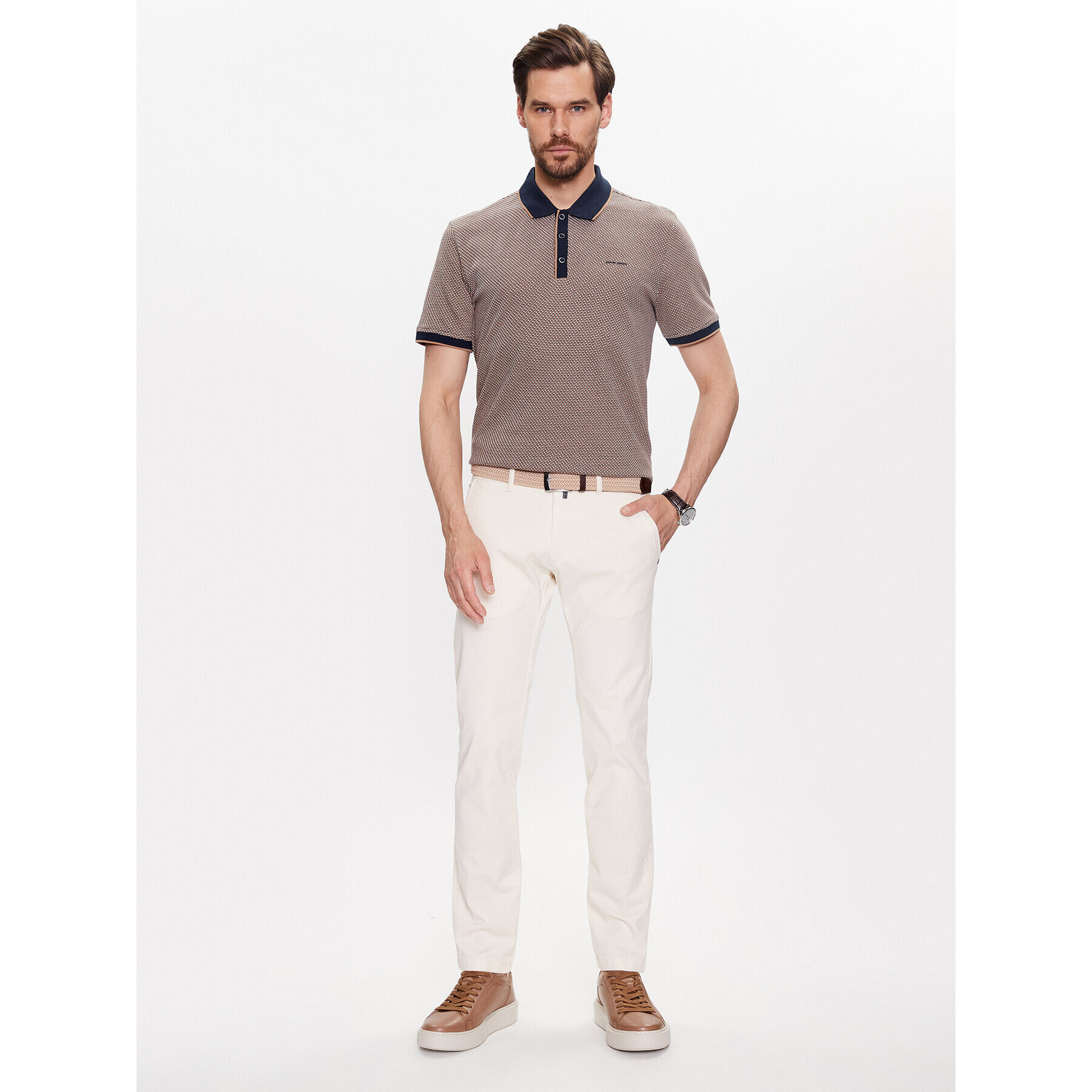 Pierre Cardin Pantaloni chino 30050/000/4017 Écru Slim Fit - Pled.ro