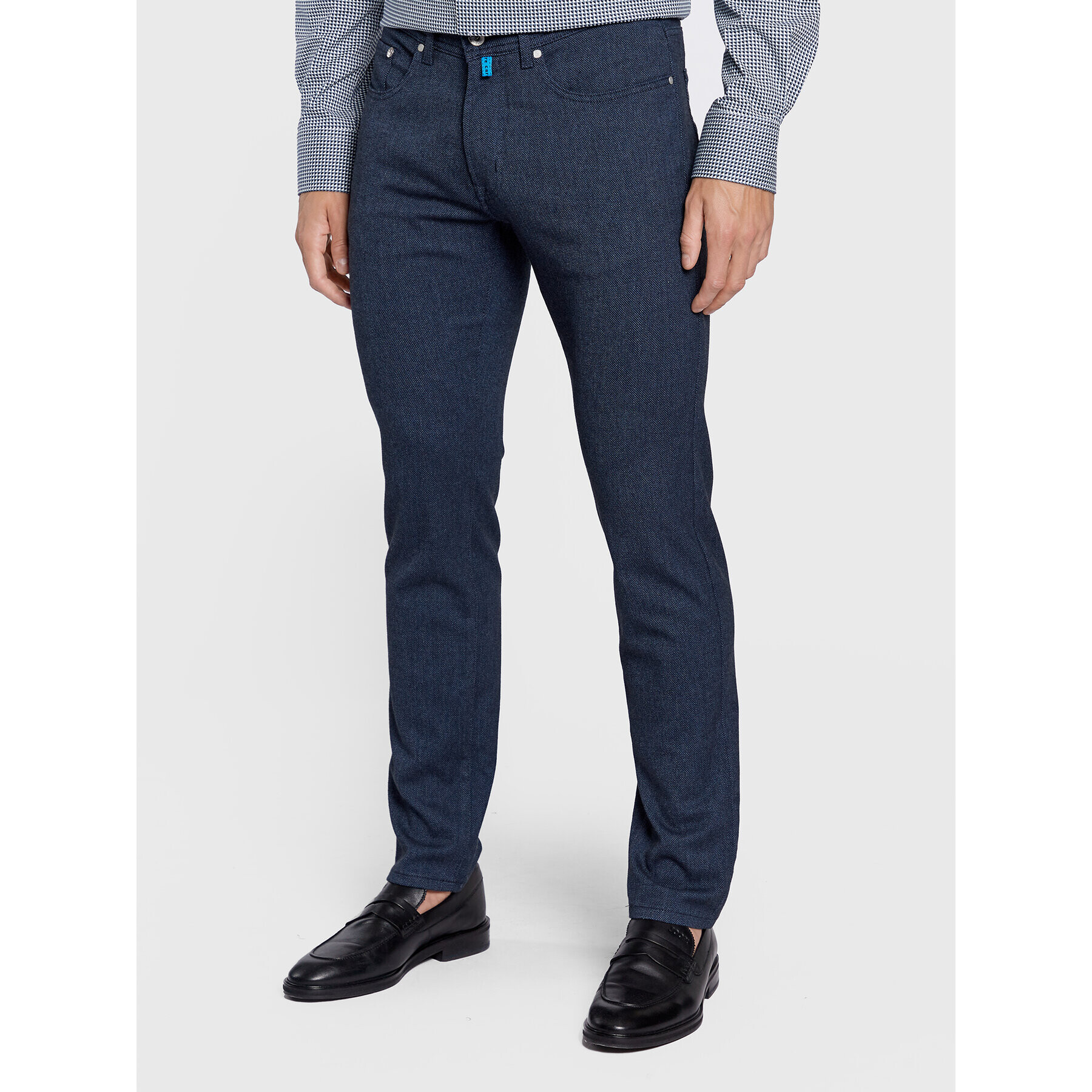 Pierre Cardin Pantaloni din material 30947/000/1016 Bleumarin Lyon Tapered Fit - Pled.ro