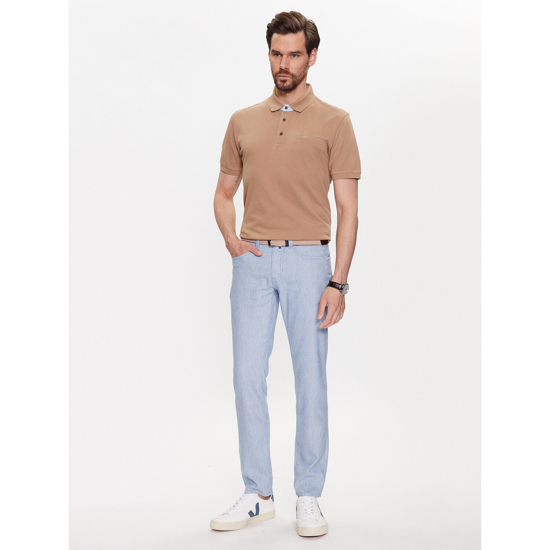 Pierre Cardin Pantaloni din material 34540/000/5007 Albastru Modern Fit - Pled.ro