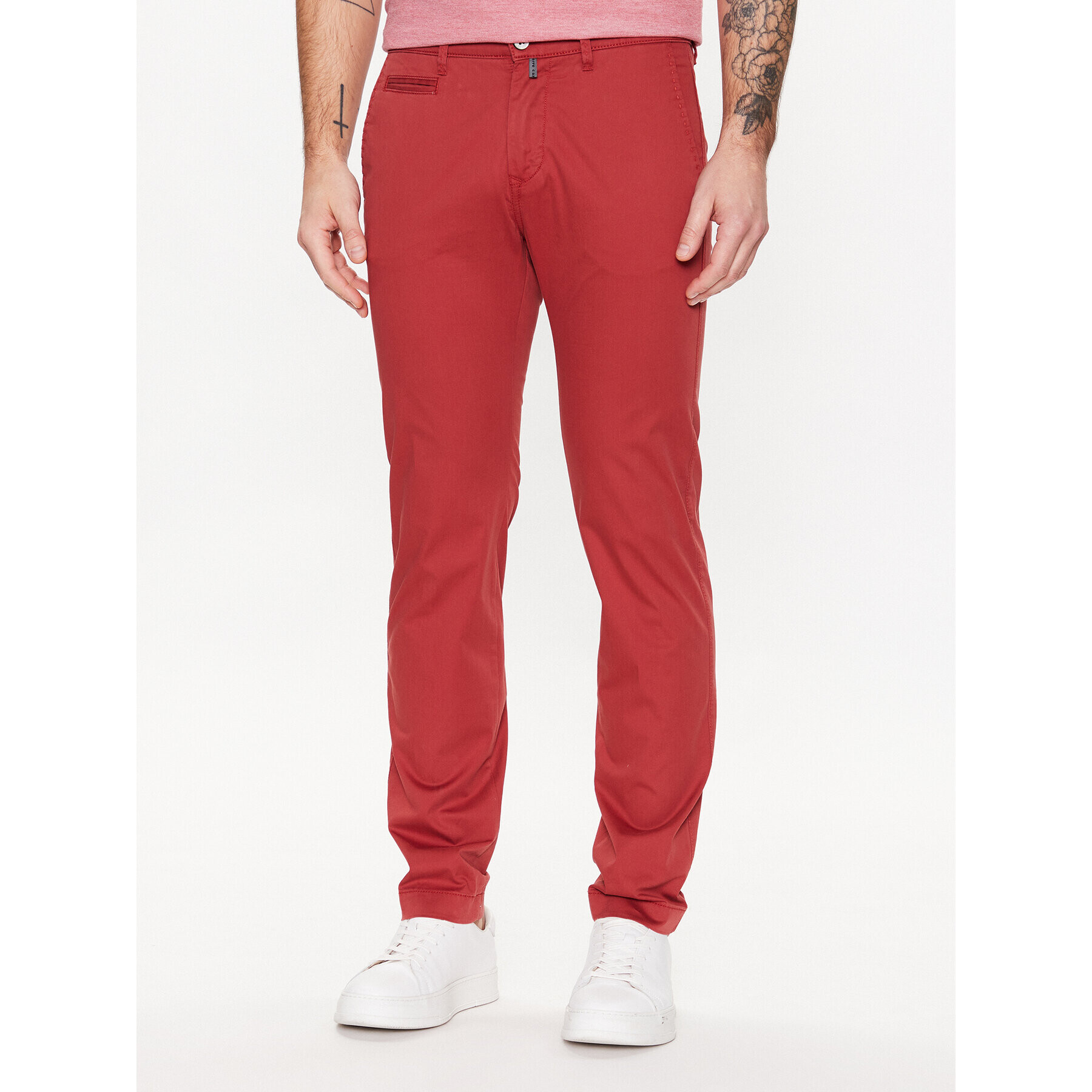 Pierre Cardin Pantaloni din material C3 33757/000/4023 Roșu Lyon Tapered Fit - Pled.ro