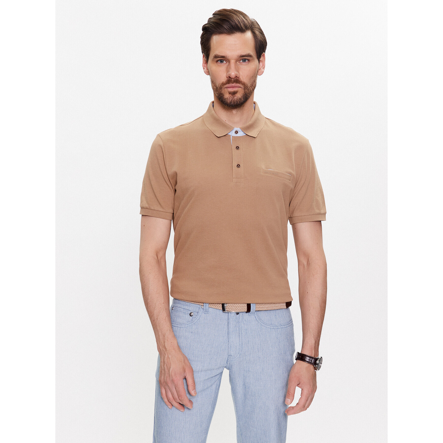 Pierre Cardin Tricou polo 20504/000/2030 Bej Regular Fit - Pled.ro