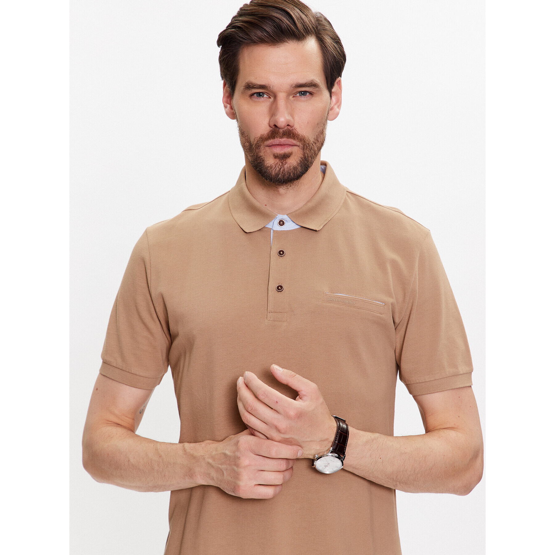 Pierre Cardin Tricou polo 20504/000/2030 Bej Regular Fit - Pled.ro