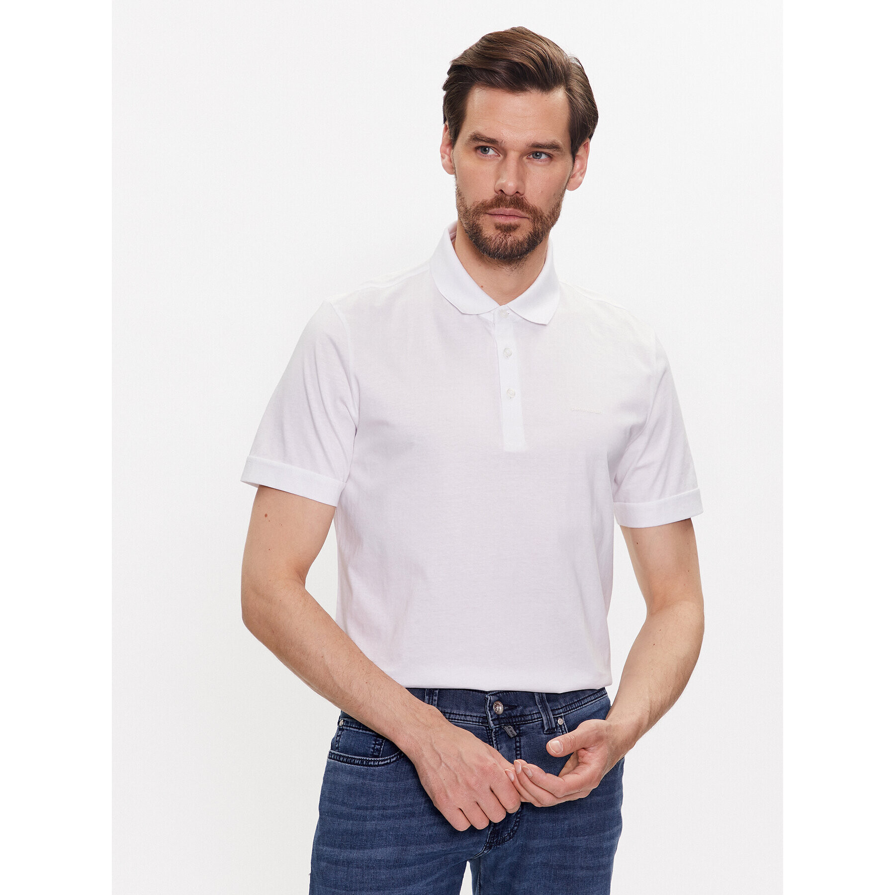 Pierre Cardin Tricou polo 20584/000/2034 Alb Modern Fit - Pled.ro