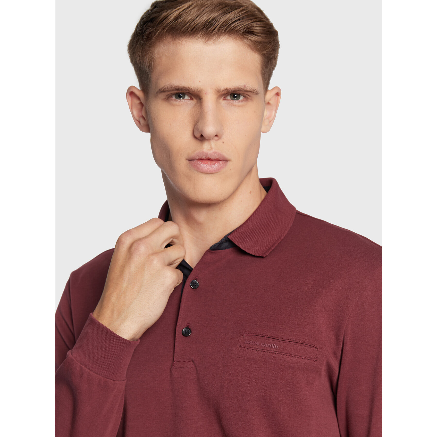 Pierre Cardin Tricou polo 30104/000/3005 Vișiniu Regular Fit - Pled.ro