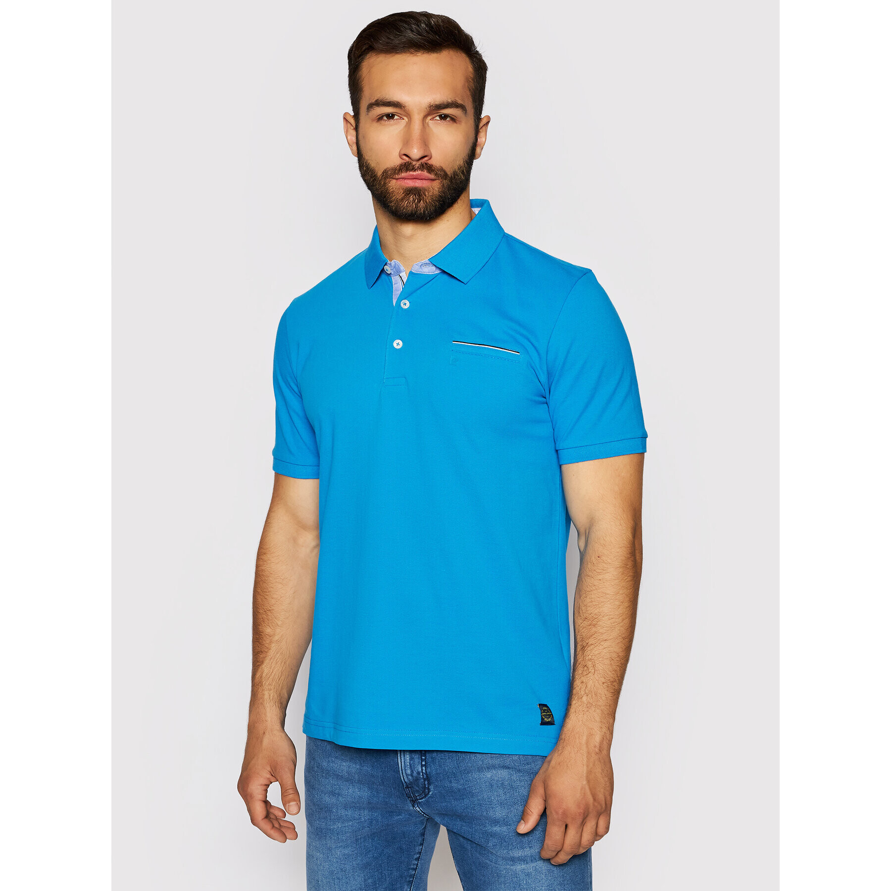 Pierre Cardin Tricou polo 52084/000/11255 Albastru Regular Fit - Pled.ro