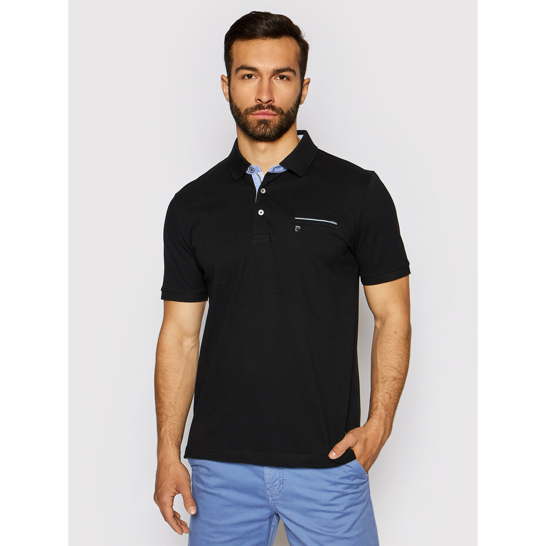 Pierre Cardin Tricou polo 52084/000/11255 Negru Regular Fit - Pled.ro