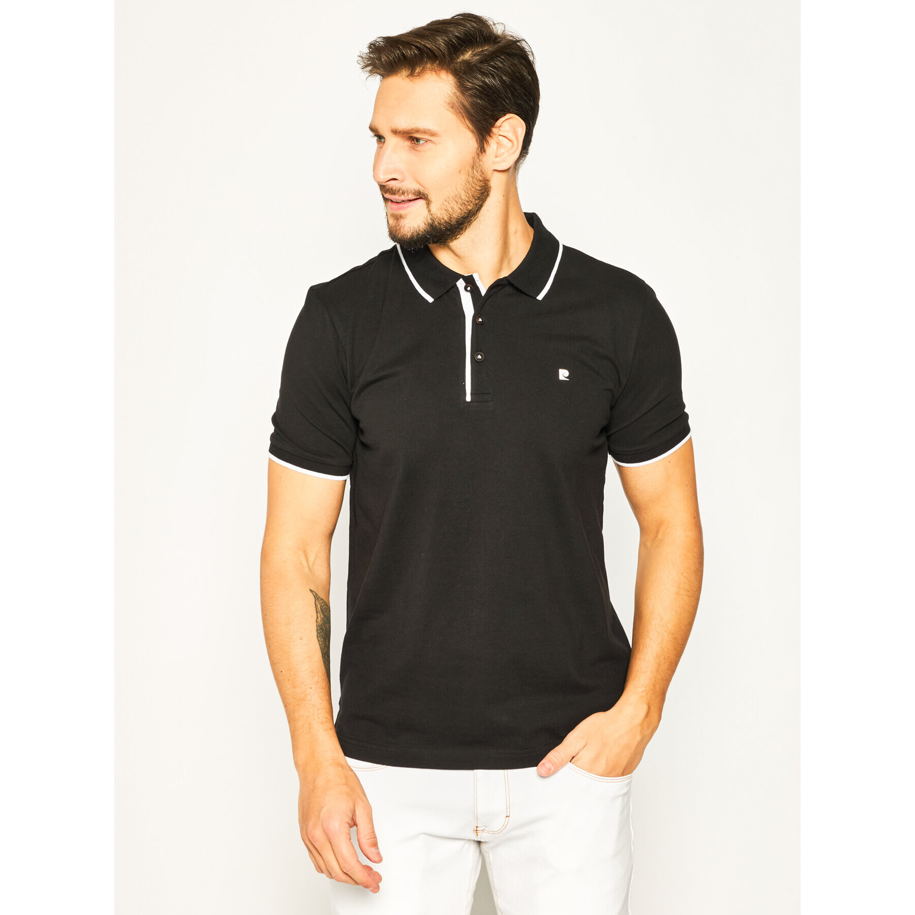 Pierre Cardin Tricou polo 52114/1225/2000 Negru Modren Fit - Pled.ro