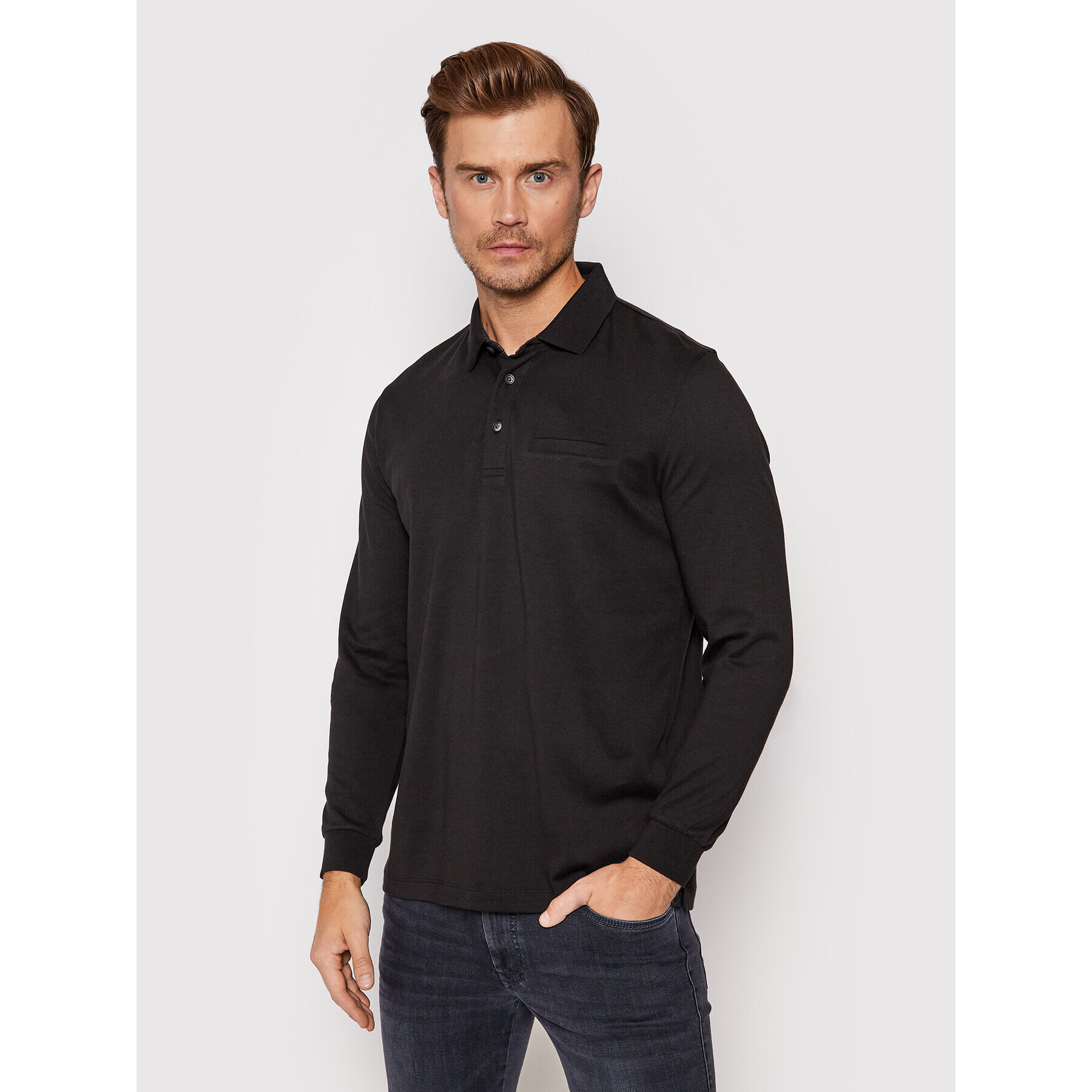 Pierre Cardin Tricou polo 53604/000/12315 Negru Regular Fit - Pled.ro