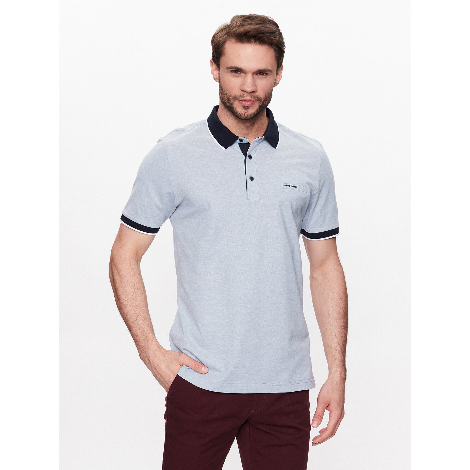 Pierre Cardin Tricou polo C5 20514/000/2031 Albastru Regular Fit - Pled.ro