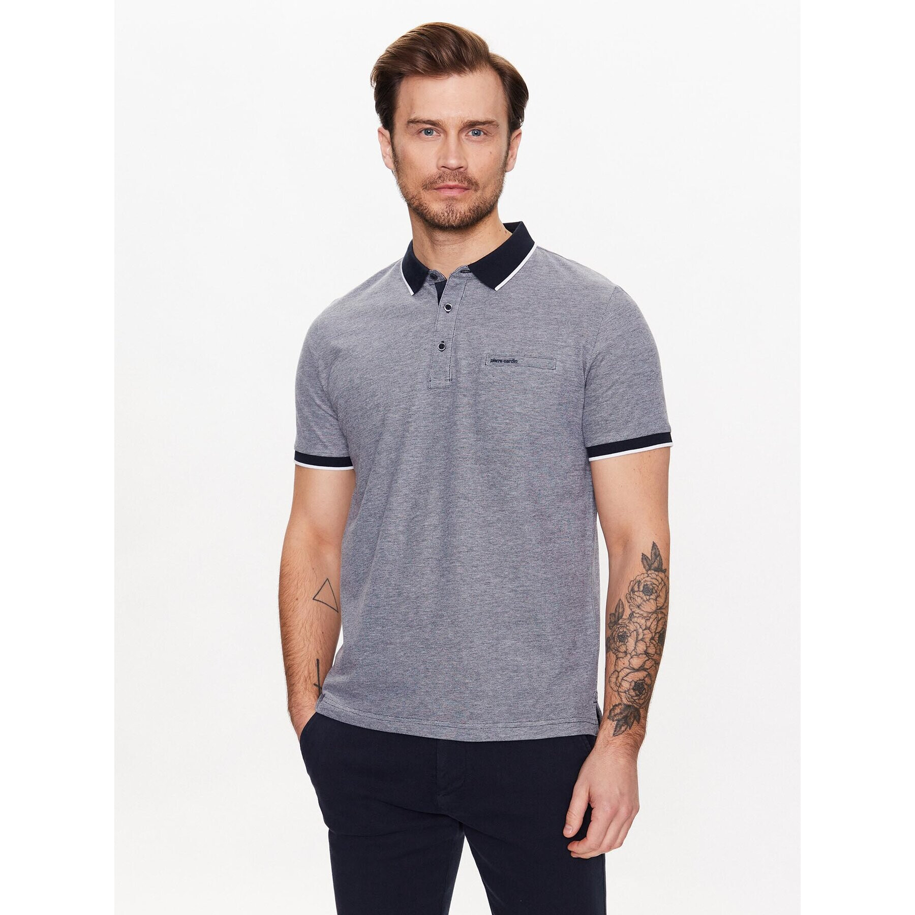 Pierre Cardin Tricou polo C5 20514/000/2031 Bleumarin Regular Fit - Pled.ro