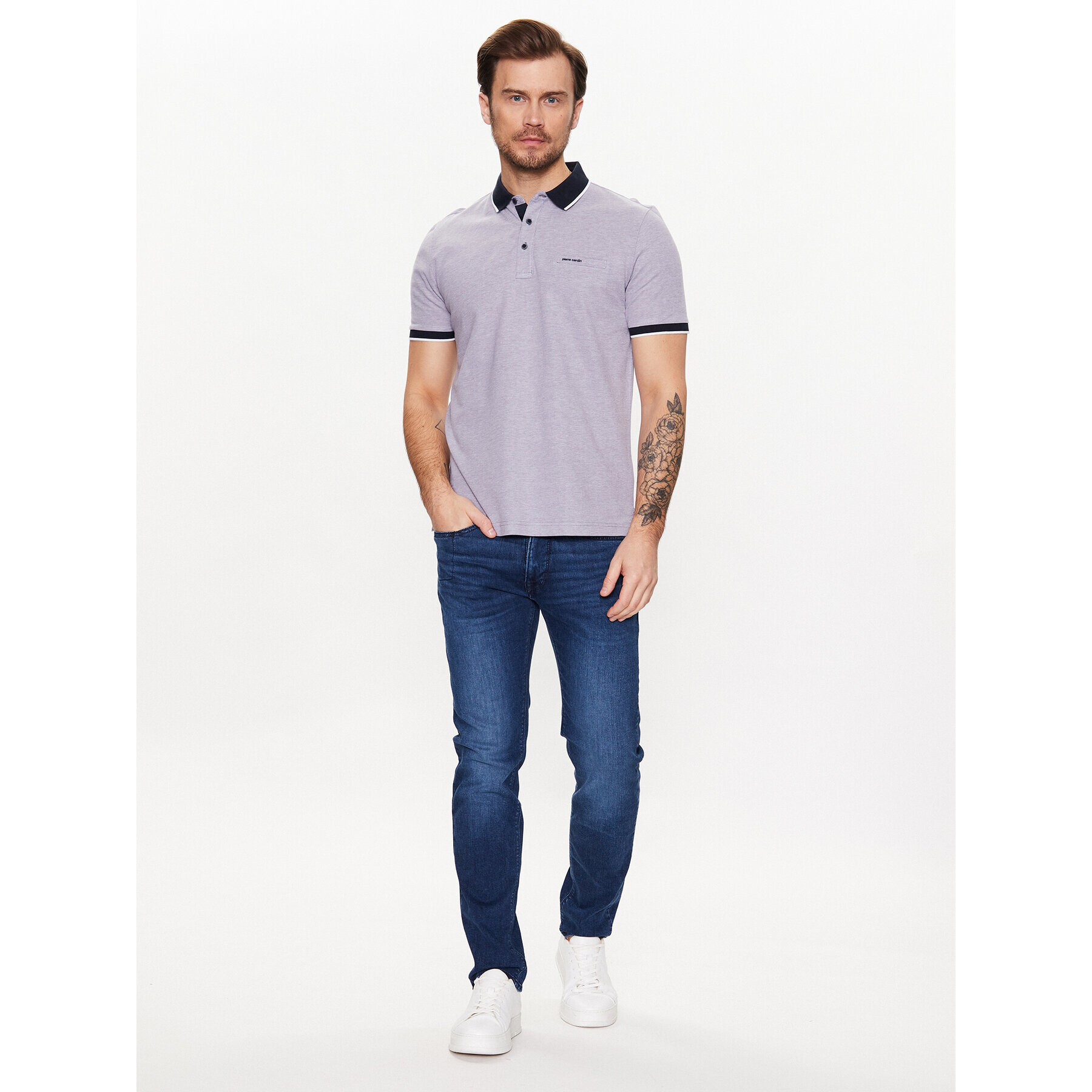 Pierre Cardin Tricou polo C5 20514/000/2031 Violet Regular Fit - Pled.ro