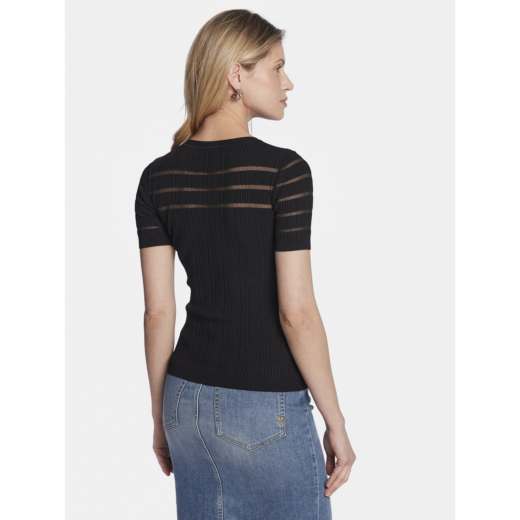 Pinko Bluză Seaborgio 100412 A0LB Negru Slim Fit - Pled.ro