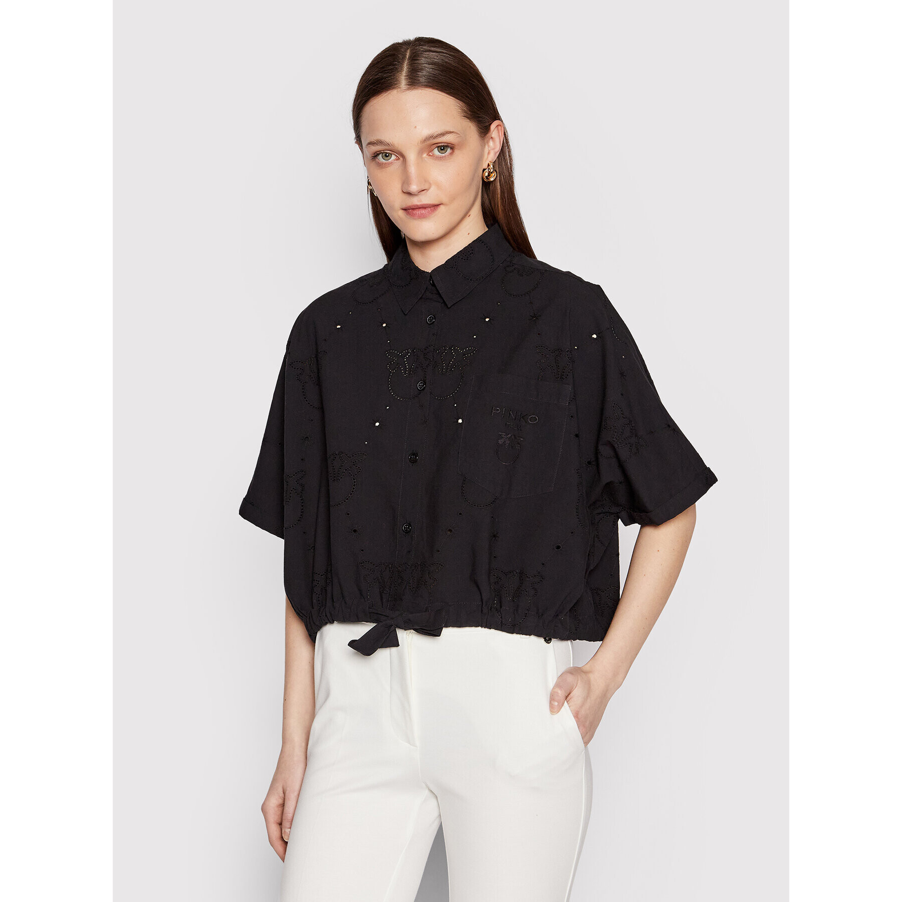 Pinko Cămașă Chieti 1G17G8 Y7V Negru Oversize - Pled.ro