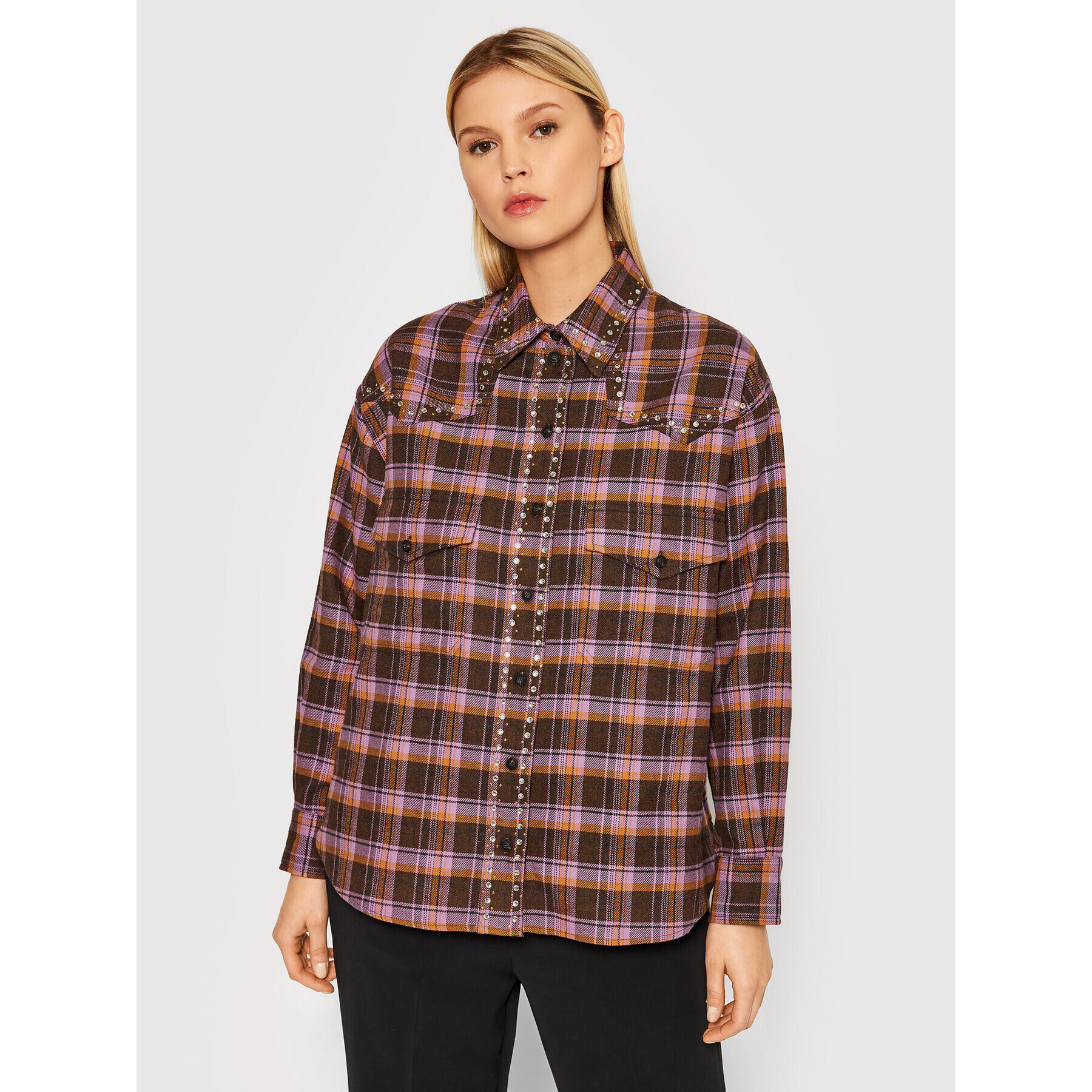 Pinko Cămașă UNIQUENESS Leggere 1Q108Y 8616 Colorat Regular Fit - Pled.ro