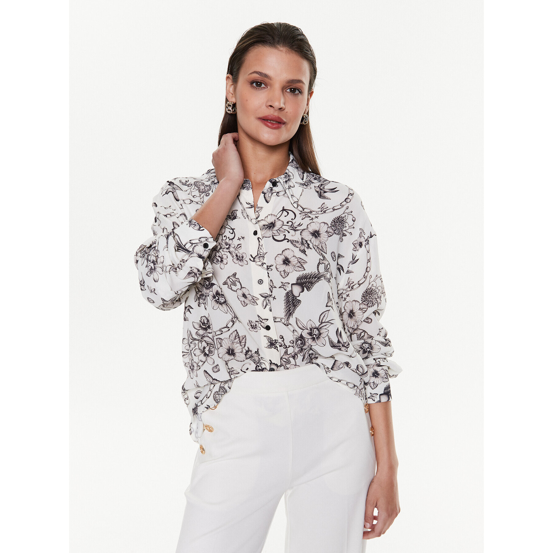 Pinko Cămașă Corisha 100855 A0OM Alb Regular Fit - Pled.ro