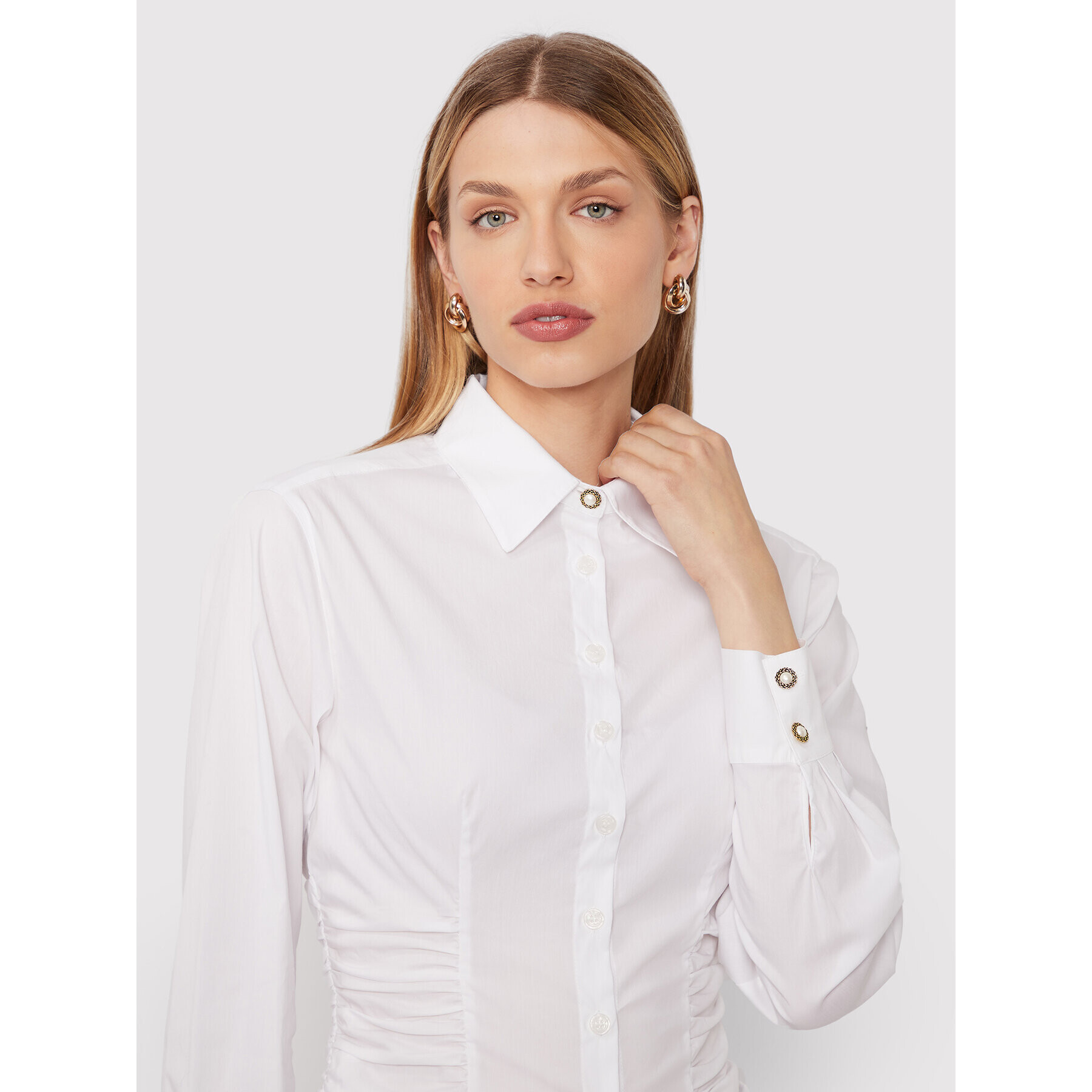 Pinko Cămașă Cornelie 1G18CG Y817 Alb Regular Fit - Pled.ro