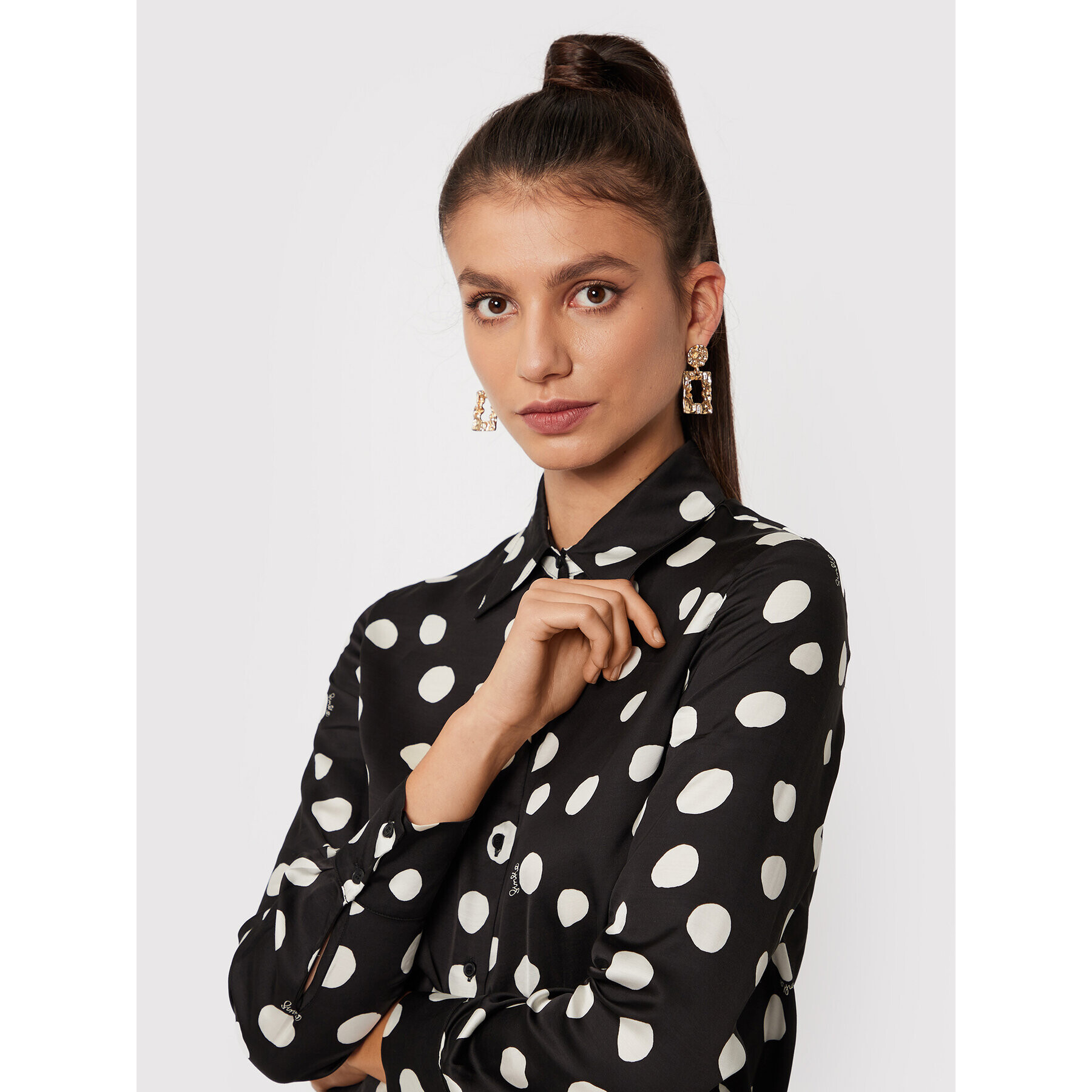 Pinko Cămașă Smorzare 1G181D A04D Negru Regular Fit - Pled.ro