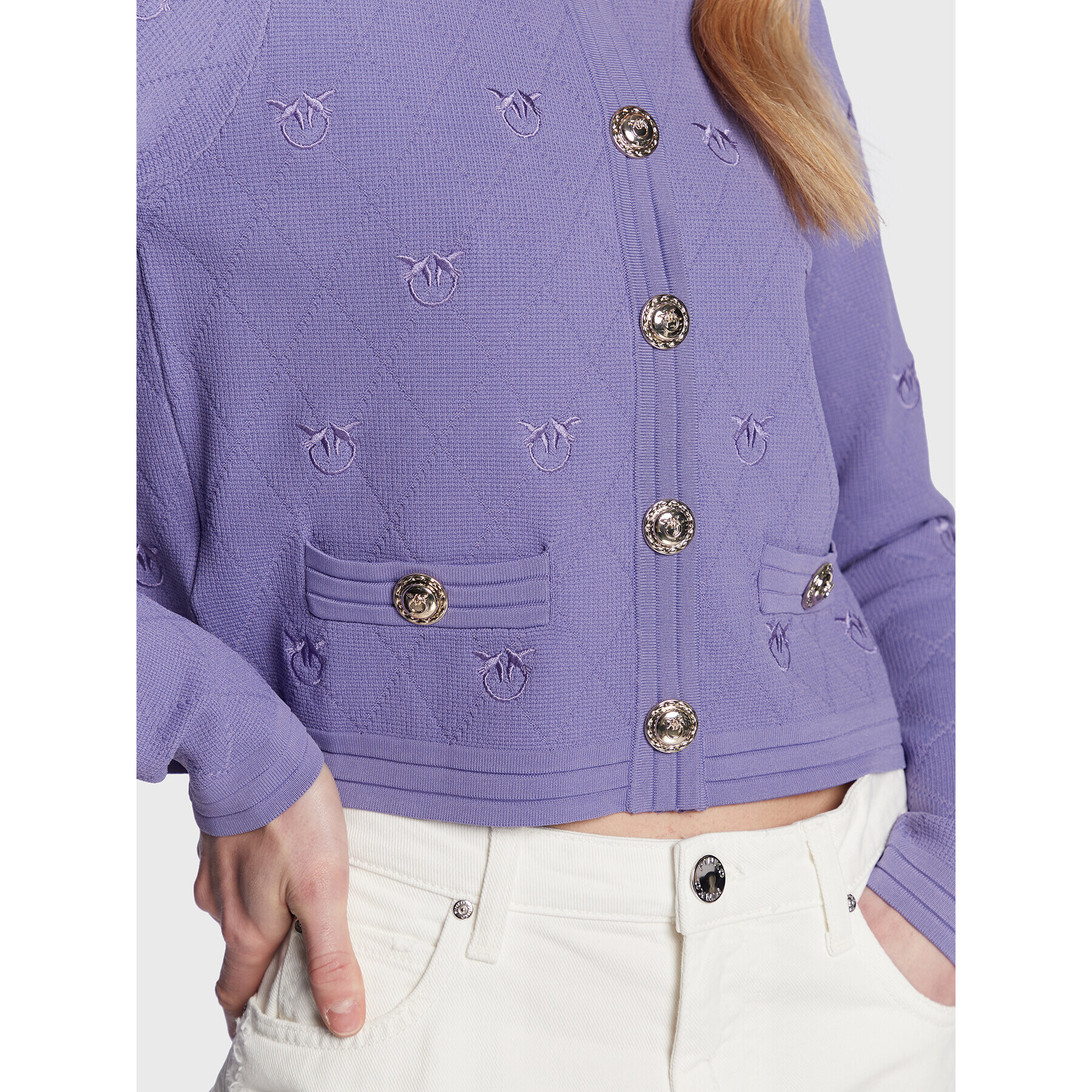 Pinko Cardigan 100147 A0HW Violet Slim Fit - Pled.ro