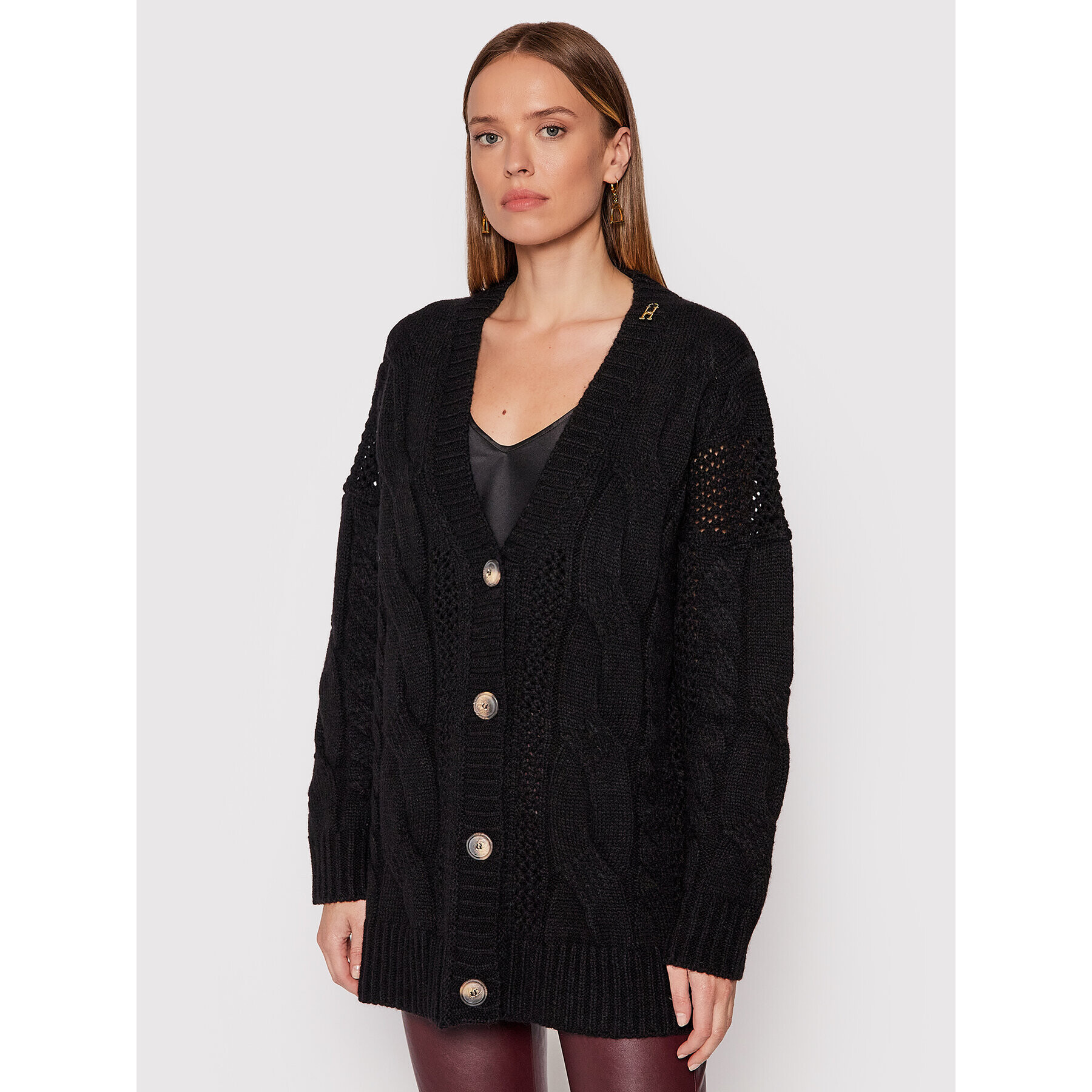 Pinko Cardigan 1Q10AG Y7RP Negru Regular Fit - Pled.ro