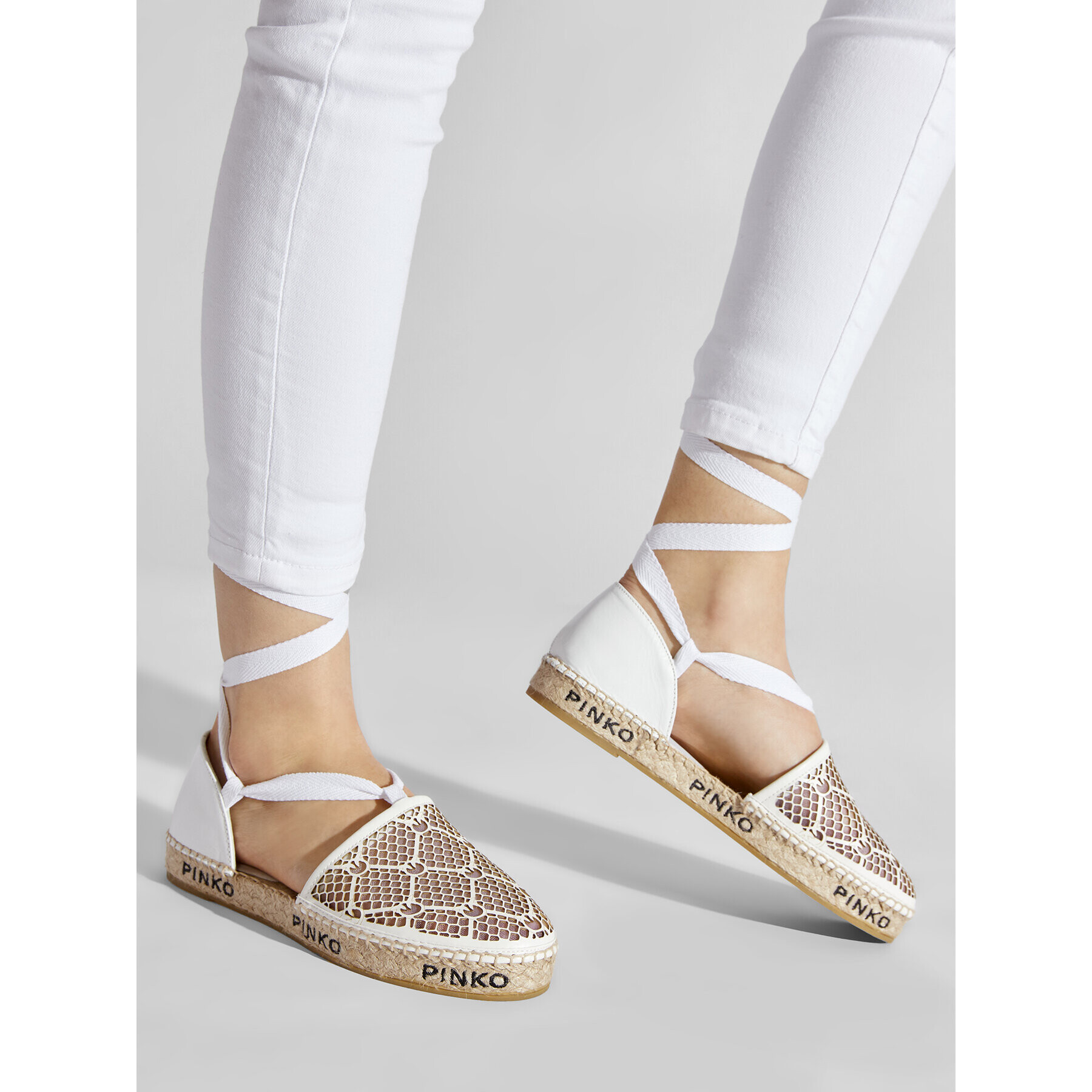 Pinko Espadrile Angelica Sandalo PE 22 BLKS1 1H2119 Y86A Alb - Pled.ro