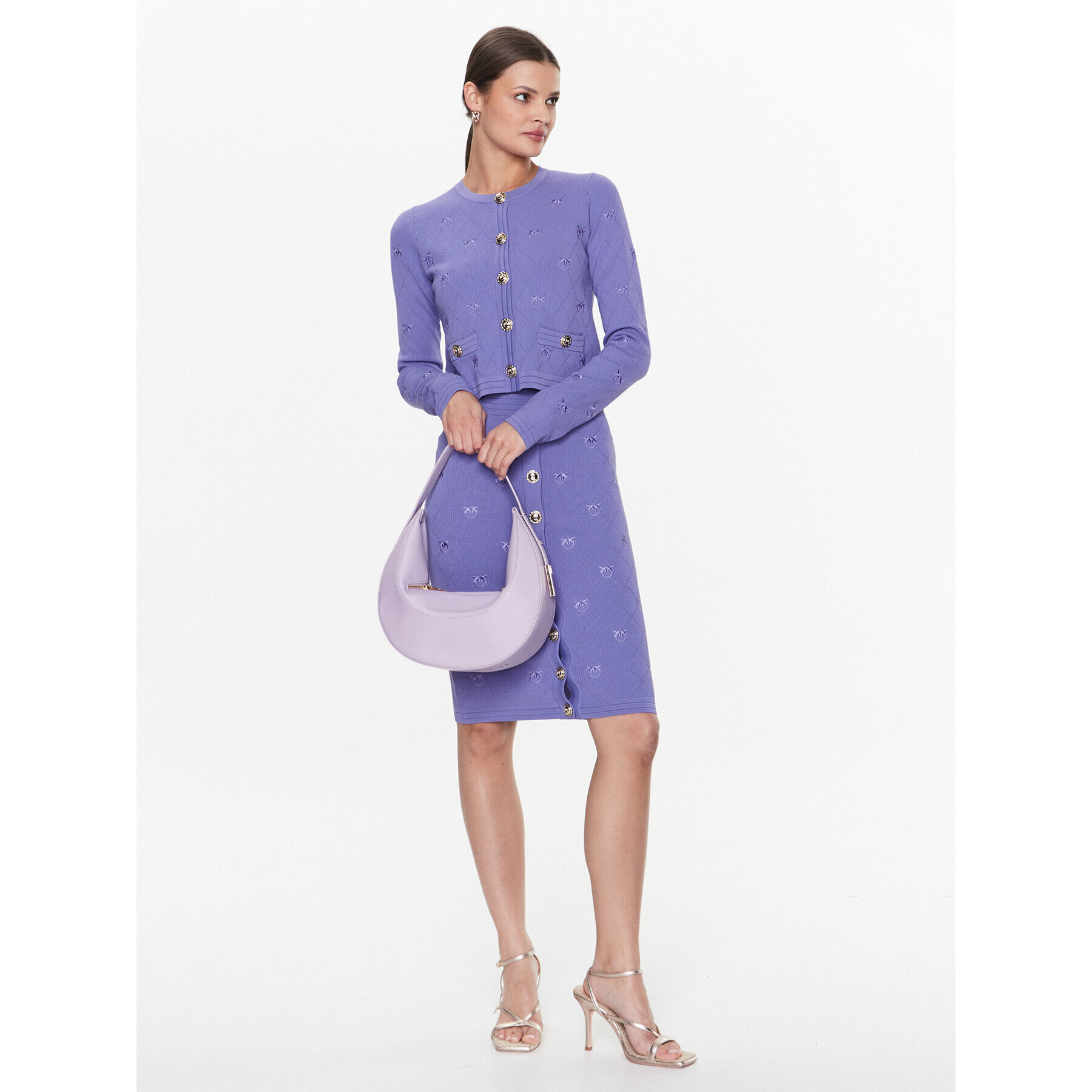 Pinko Fustă Oviedo Gonna 100144 A0HW Violet Slim Fit - Pled.ro