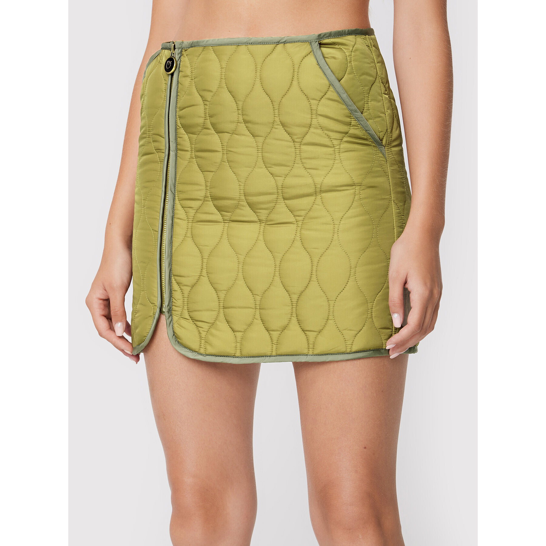 Pinko Fustă mini Giacinta 1G17Y5 Y828 Verde Regular Fit - Pled.ro