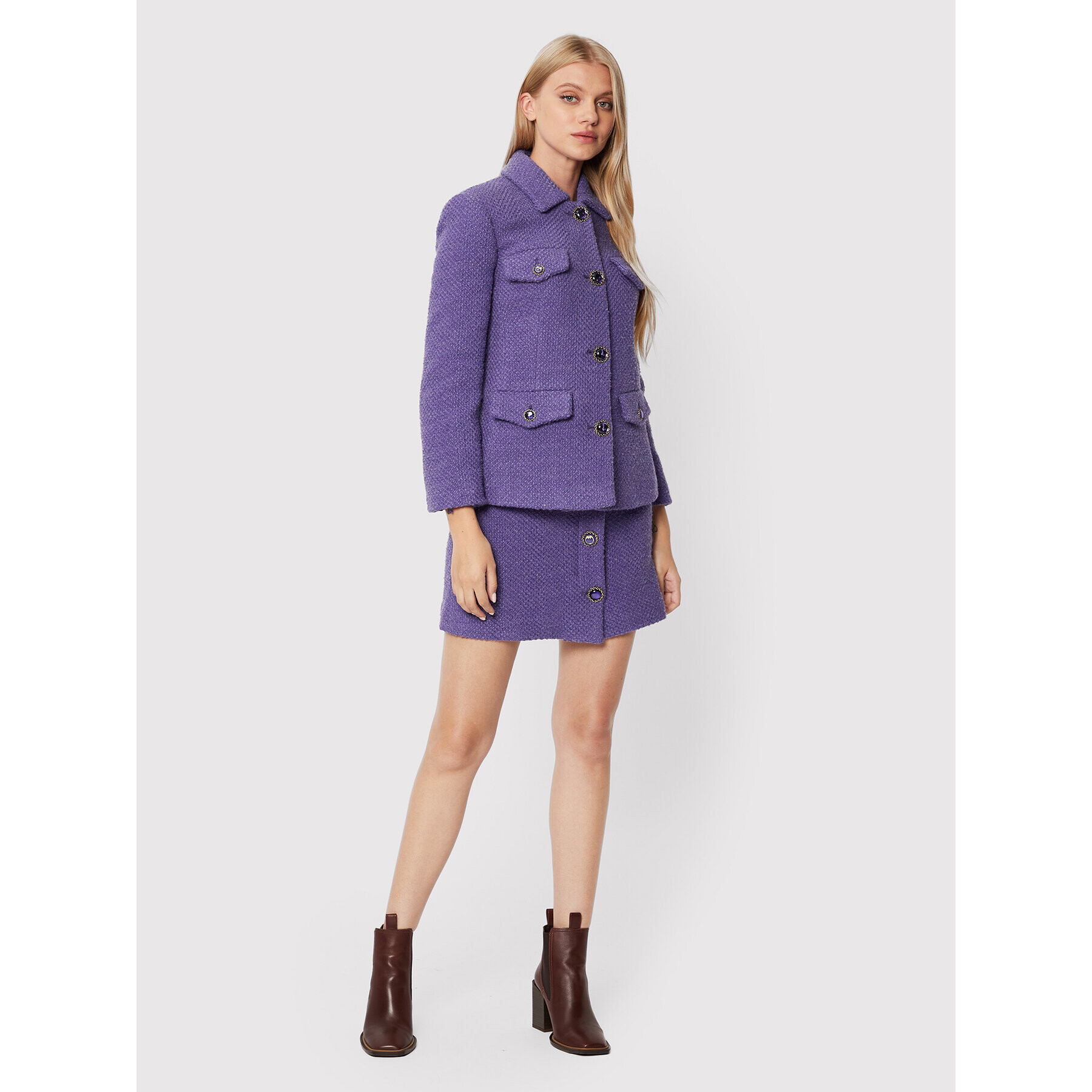 Pinko Fustă mini Ginette 1G18B2 A081 Violet Regular Fit - Pled.ro