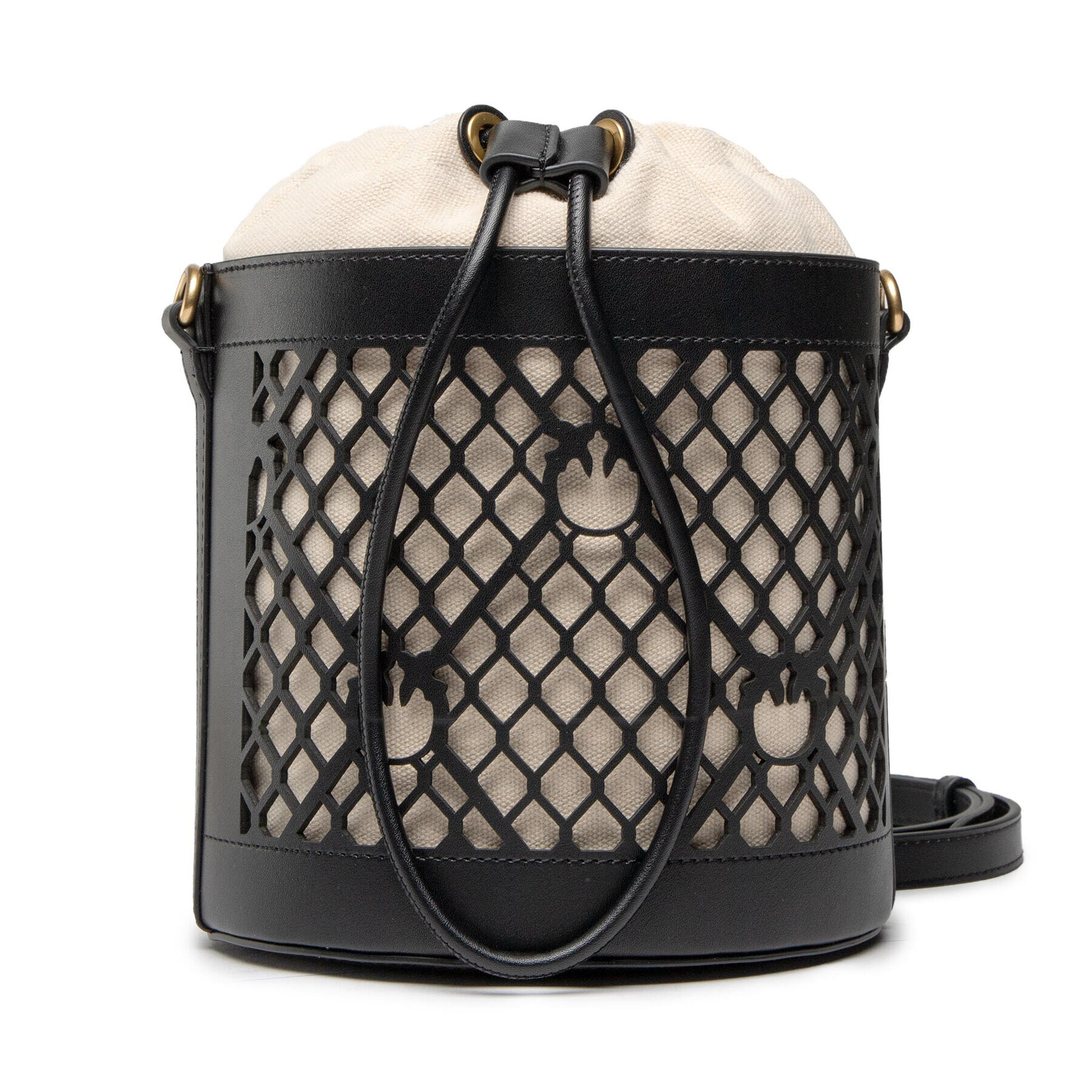 Pinko Geantă Bucket Mini Die Cut Monogram Fl PE 22 PLTT 1P22MF Y7TQ Negru - Pled.ro