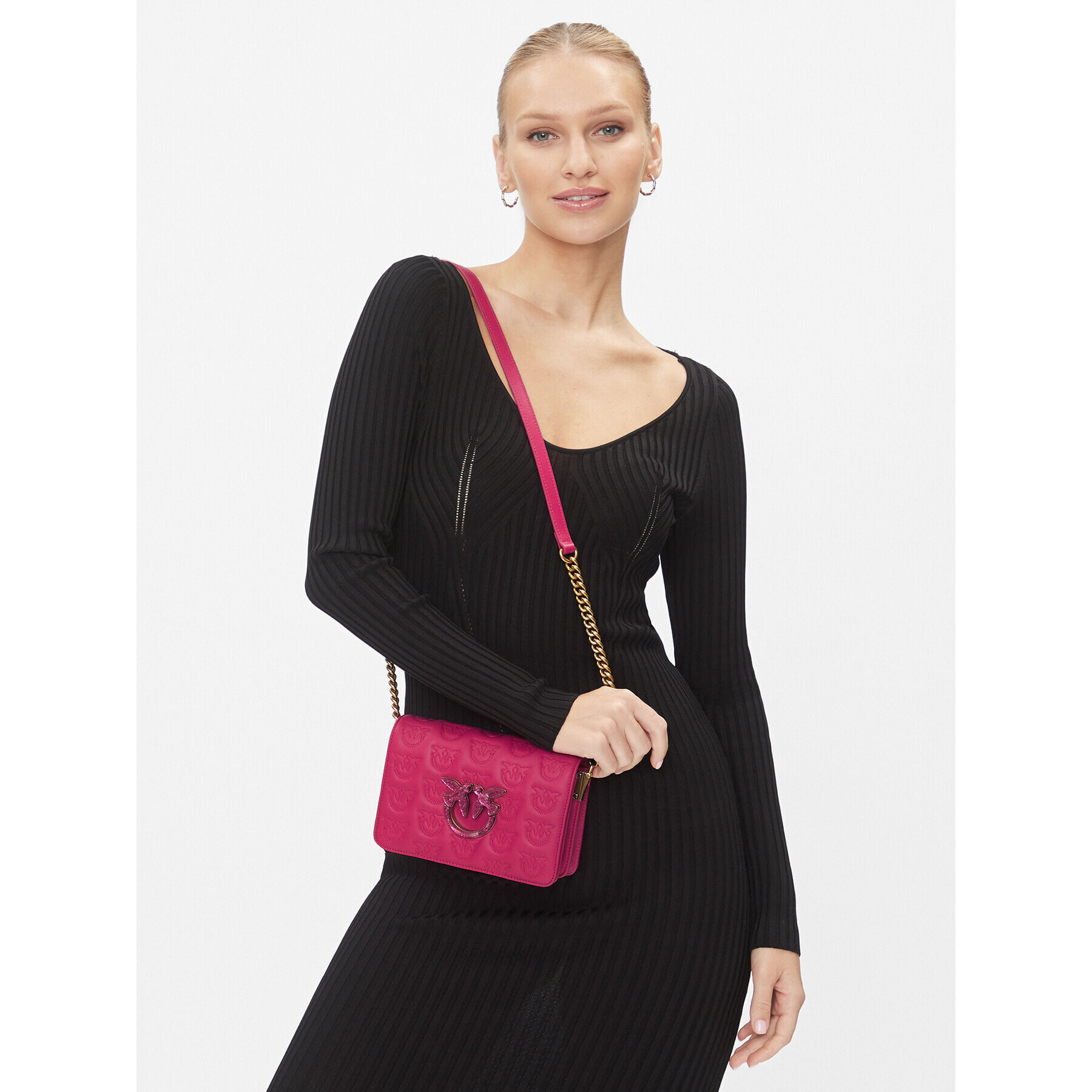 Pinko Geantă Love Click Mini Al 23-24 PLTT 100067 A17D Roz - Pled.ro