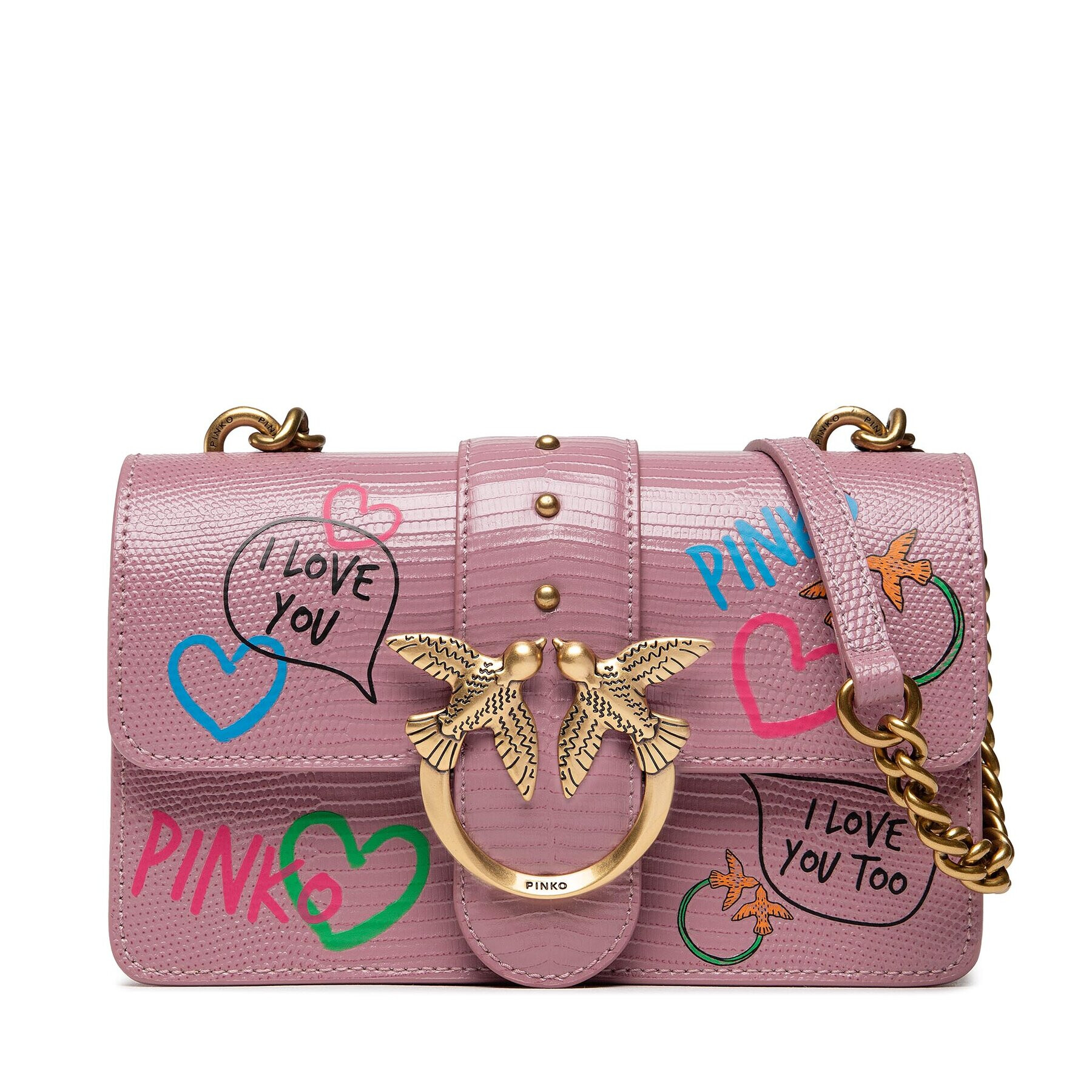 Pinko Geantă Love Mini Icon Street Art Love Cl AI 22-23 PLTT 1P22SF A043 Roz - Pled.ro