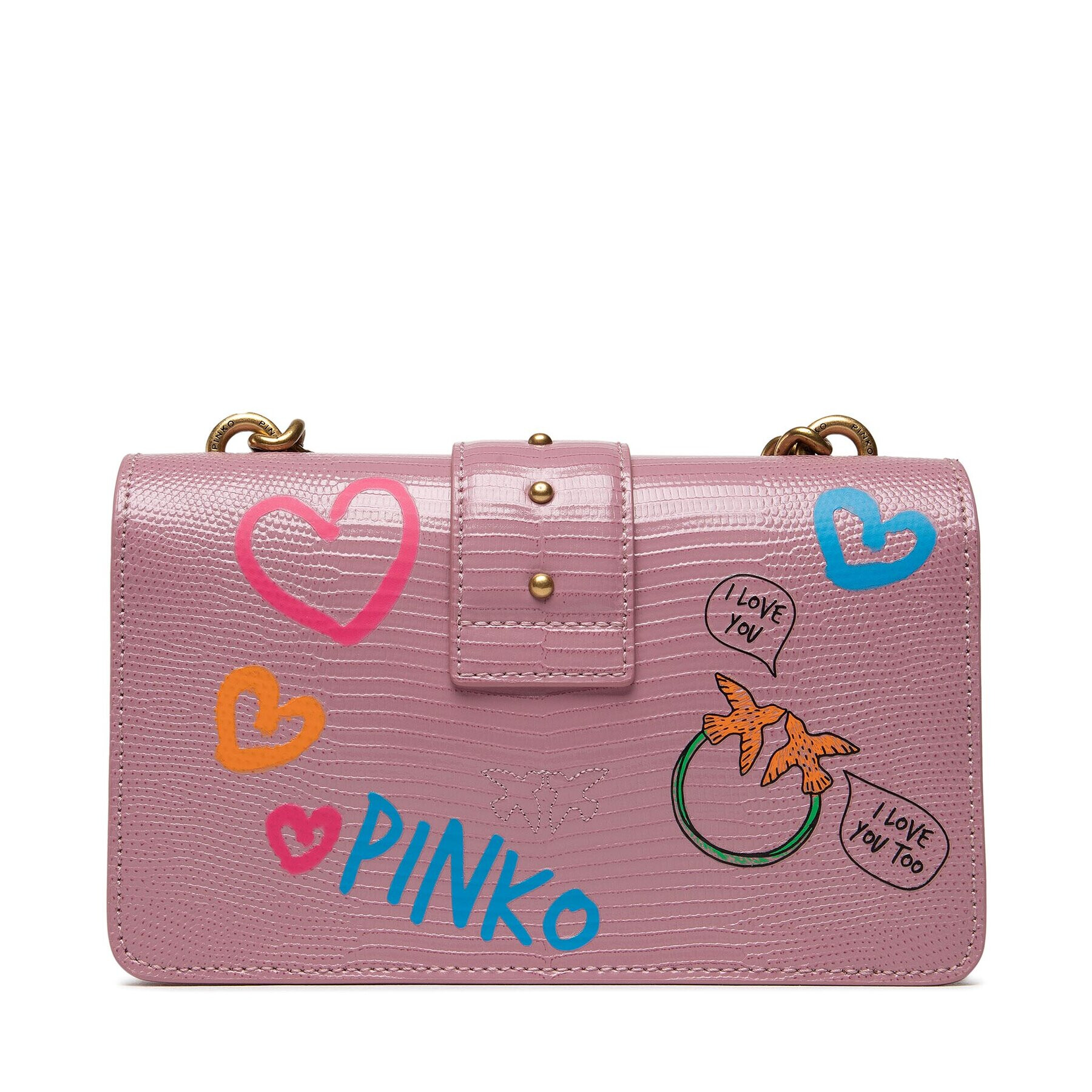 Pinko Geantă Love Mini Icon Street Art Love Cl AI 22-23 PLTT 1P22SF A043 Roz - Pled.ro