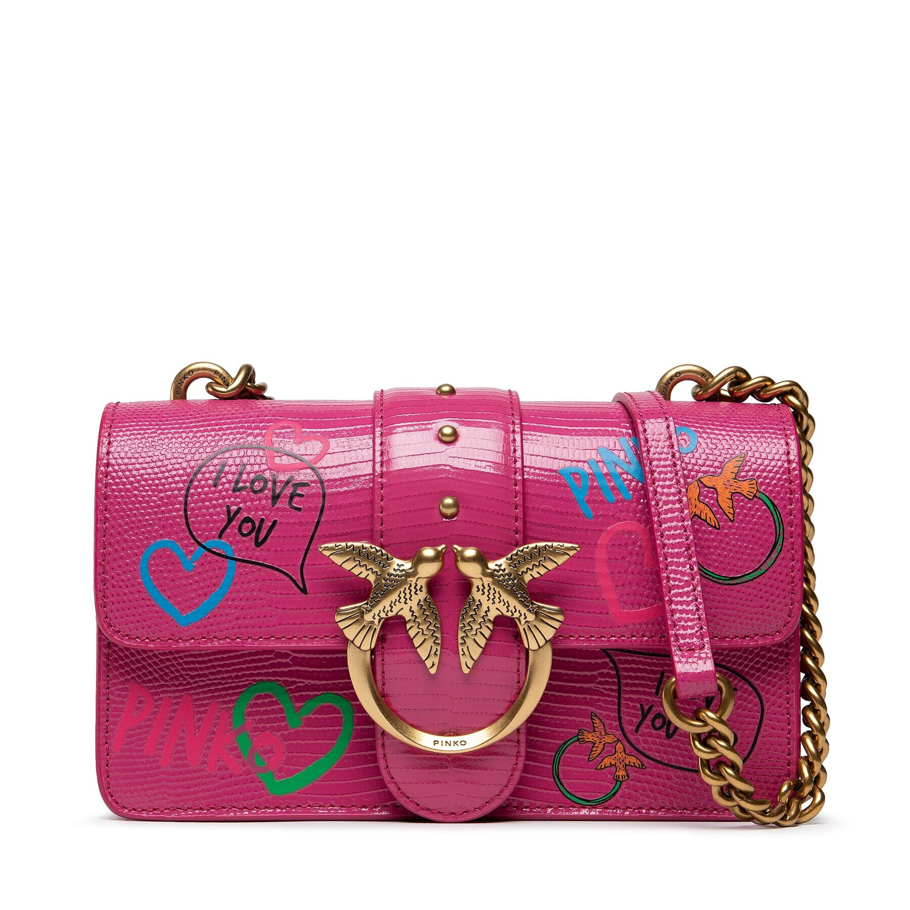 Pinko Geantă Love Mini Icon Street Art Love Cl AI 22-23 PLTT 1P22SF A043 Roz - Pled.ro