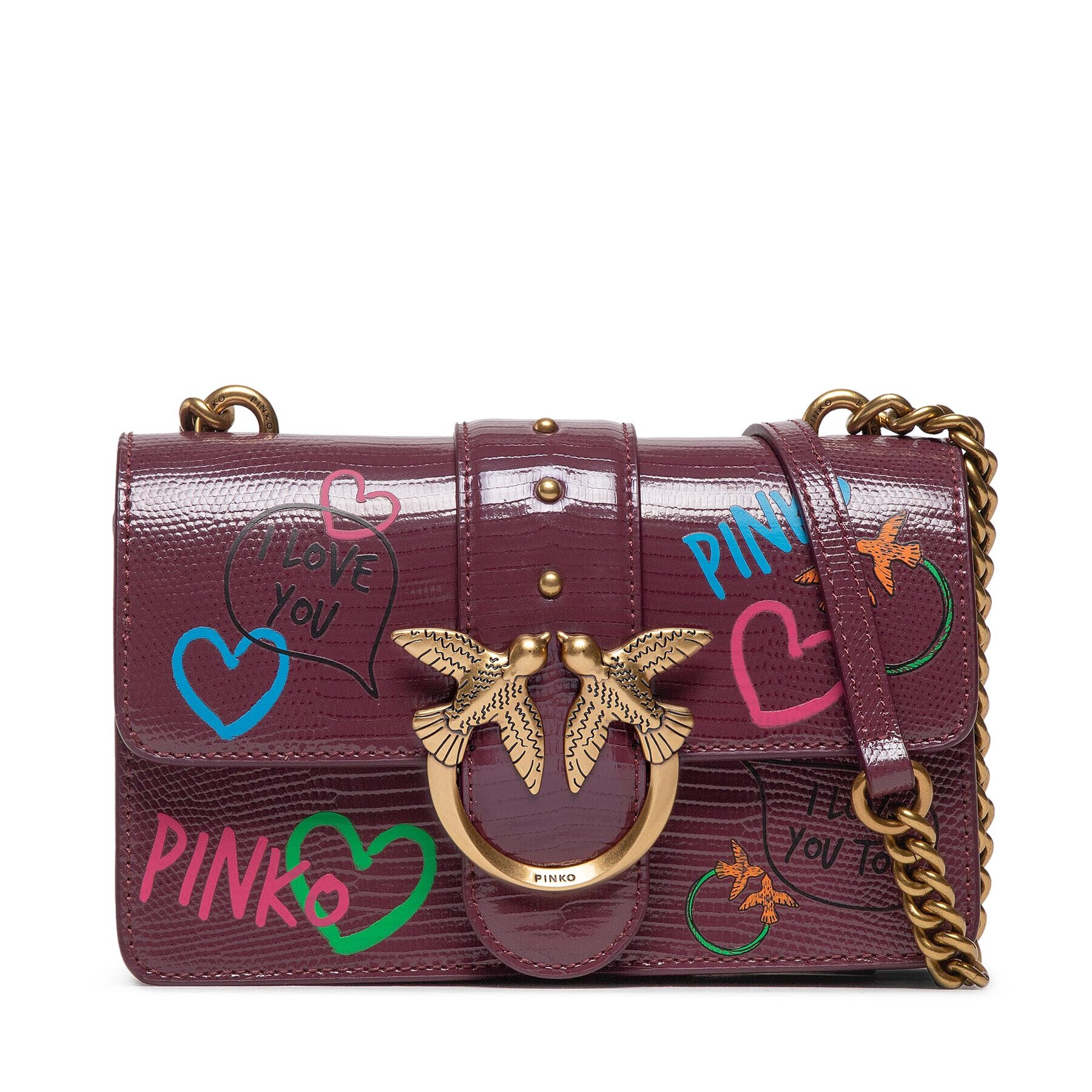 Pinko Geantă Love Mini Icon Street Art Love Cl AL 22-23 PLTT 1P22SF A043 Vișiniu - Pled.ro