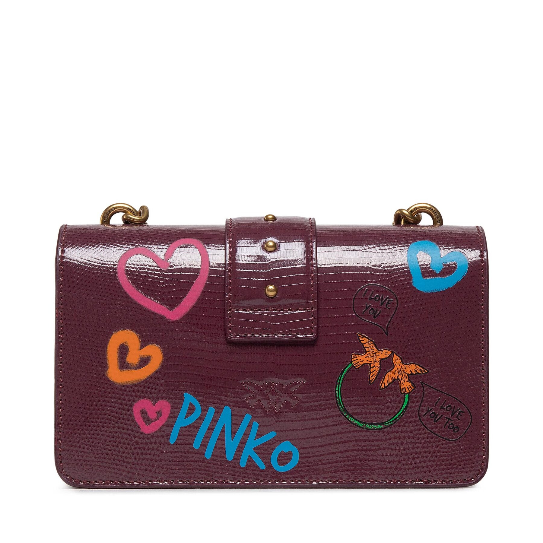 Pinko Geantă Love Mini Icon Street Art Love Cl AL 22-23 PLTT 1P22SF A043 Vișiniu - Pled.ro