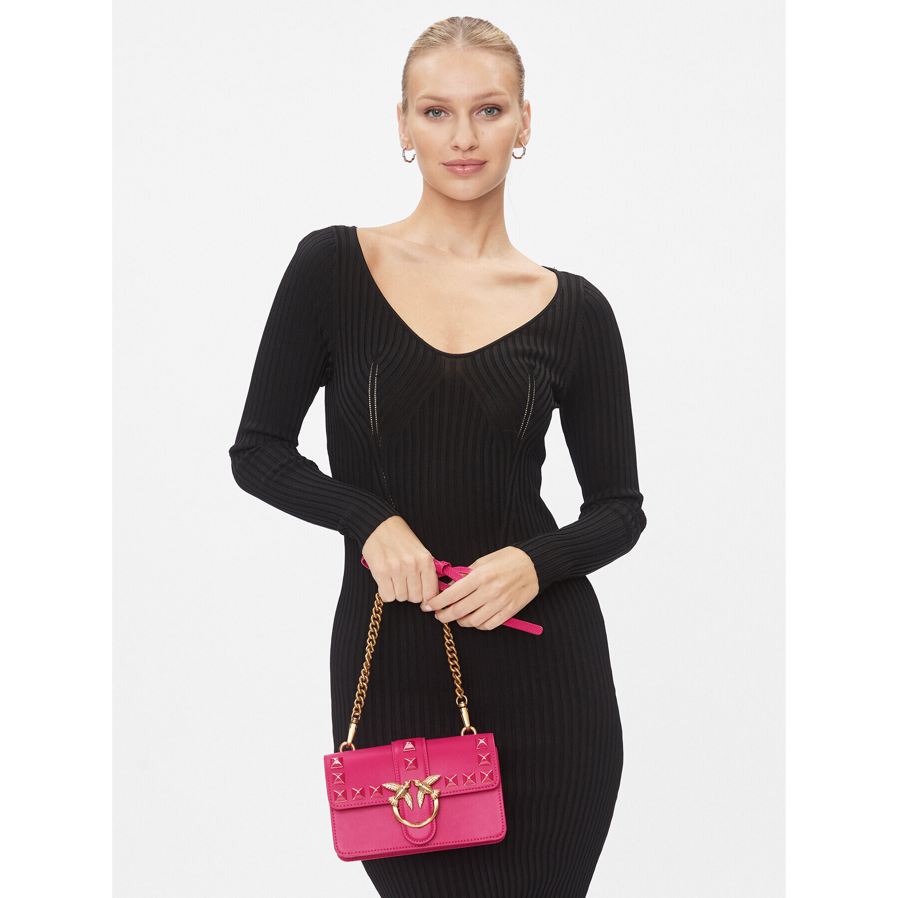 Pinko Geantă Love One Mini Cl AI 23-24 PLTT 100059 A0NF Roz - Pled.ro