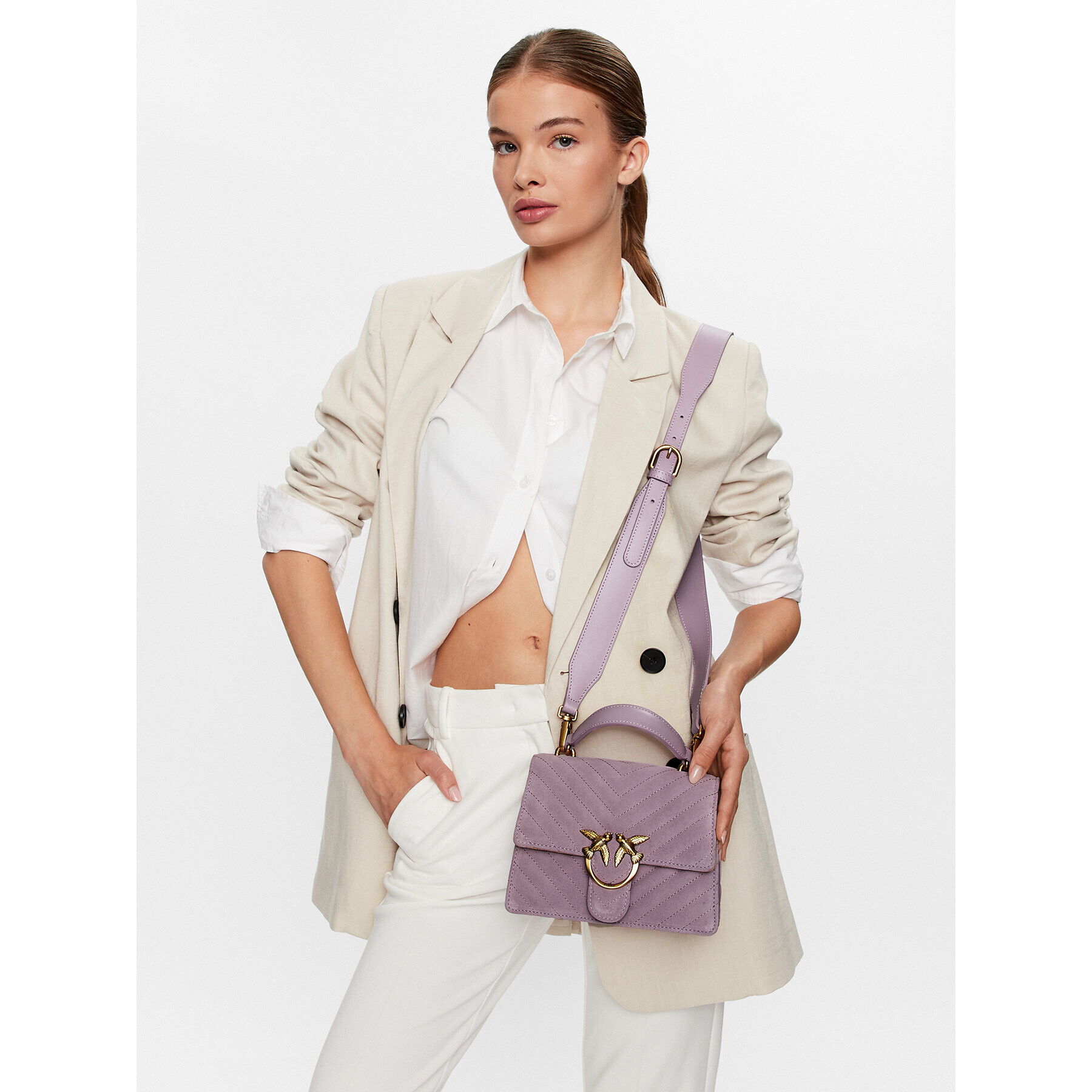 Pinko Geantă Love One Top Handle Mini Light PE 23 PLTT 100071 A0F6 Violet - Pled.ro