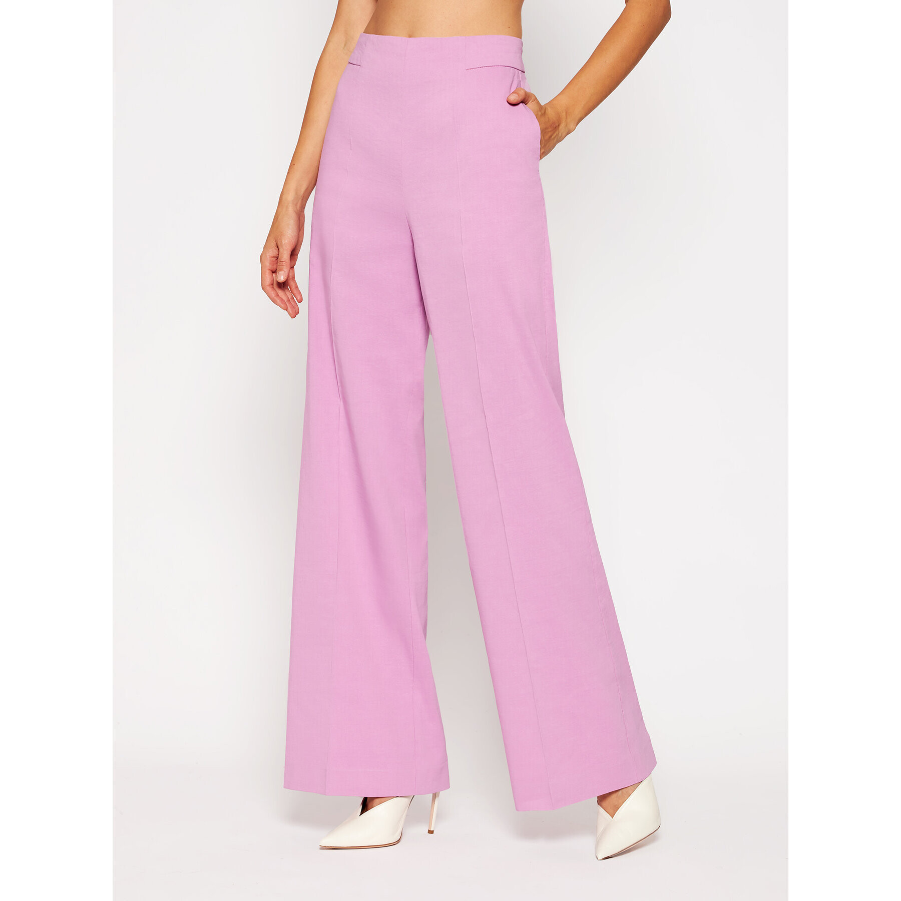 Pinko Pantaloni culotte Luigia 20201 PBK2 1B14F3 7435 Roz Regular Fit - Pled.ro