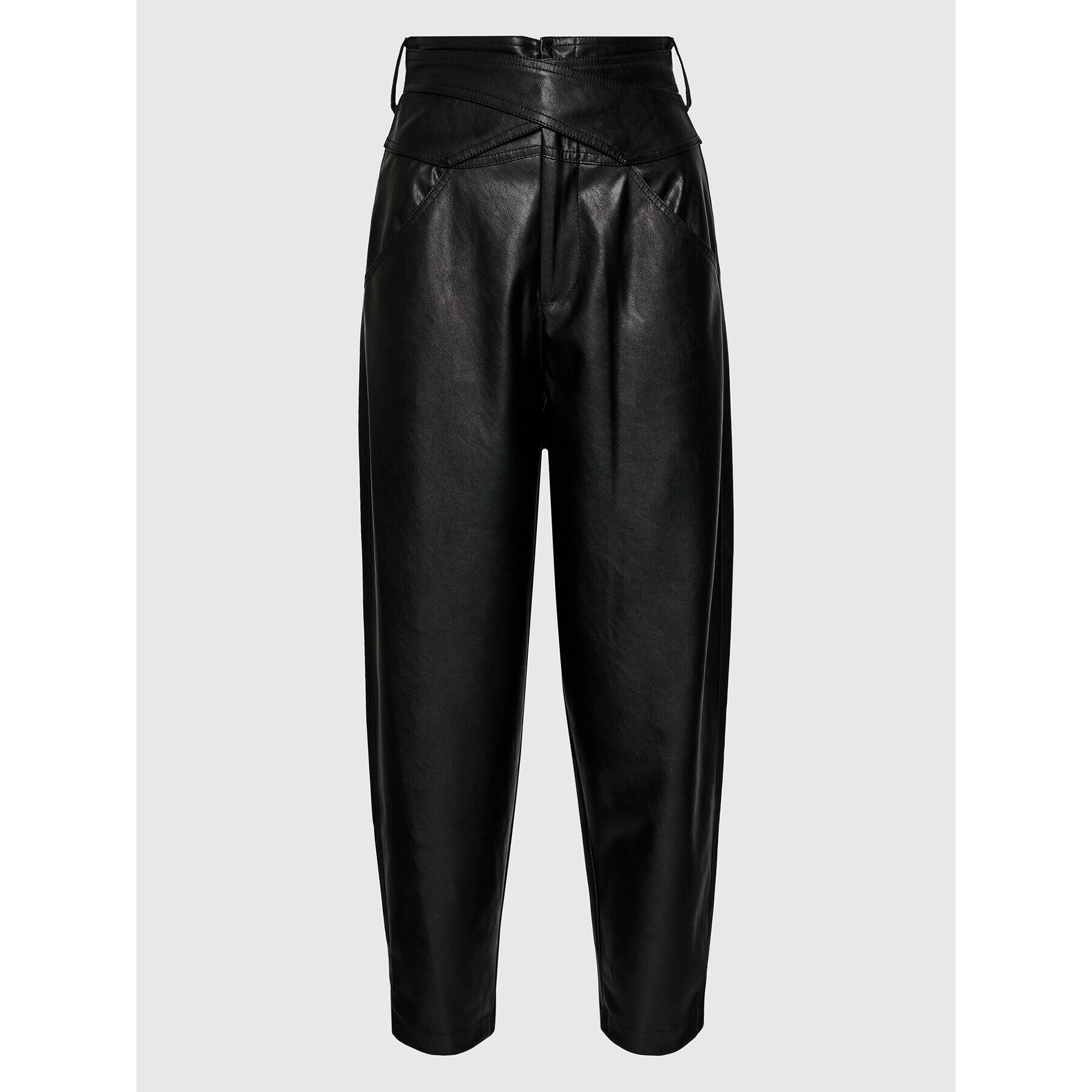 Pinko Pantaloni din imitație de piele Shelby 1G168U 7105 Negru Relaxed Fit - Pled.ro