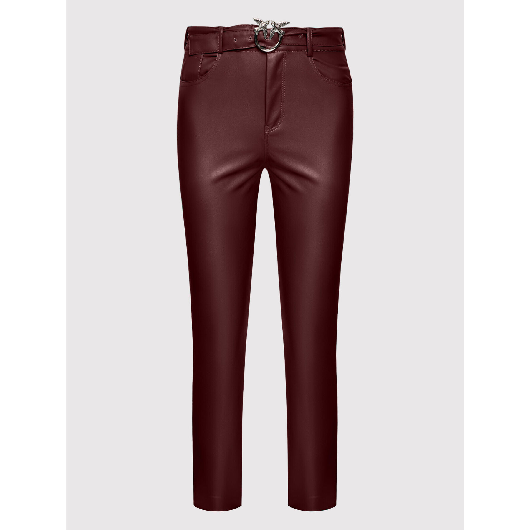 Pinko Pantaloni din imitație de piele Susan 15 1G16WU 7105 Vișiniu Skinny Fit - Pled.ro