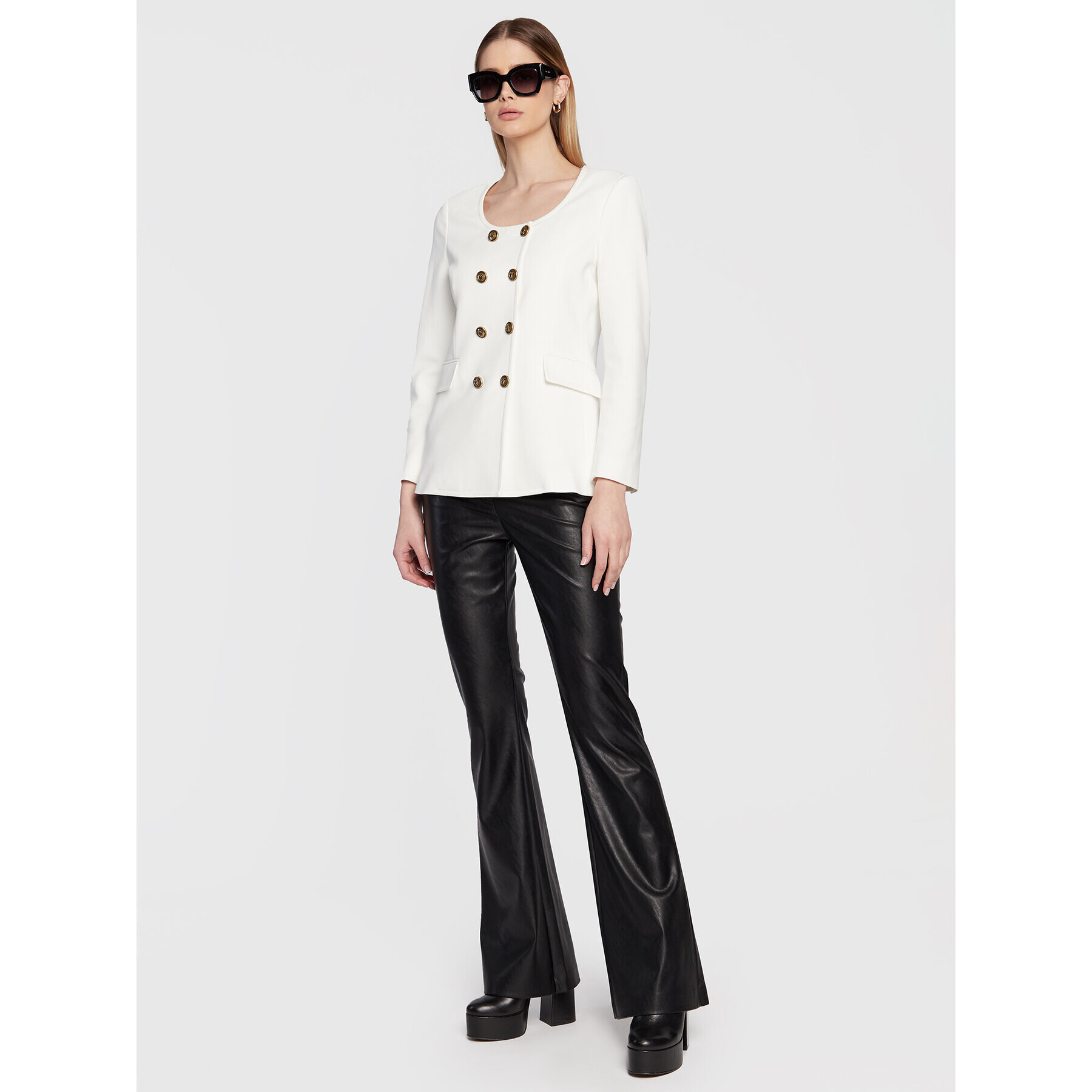 Pinko Pantaloni din imitație de piele Myrthus 1G186K 7105 Negru Tight Fit - Pled.ro