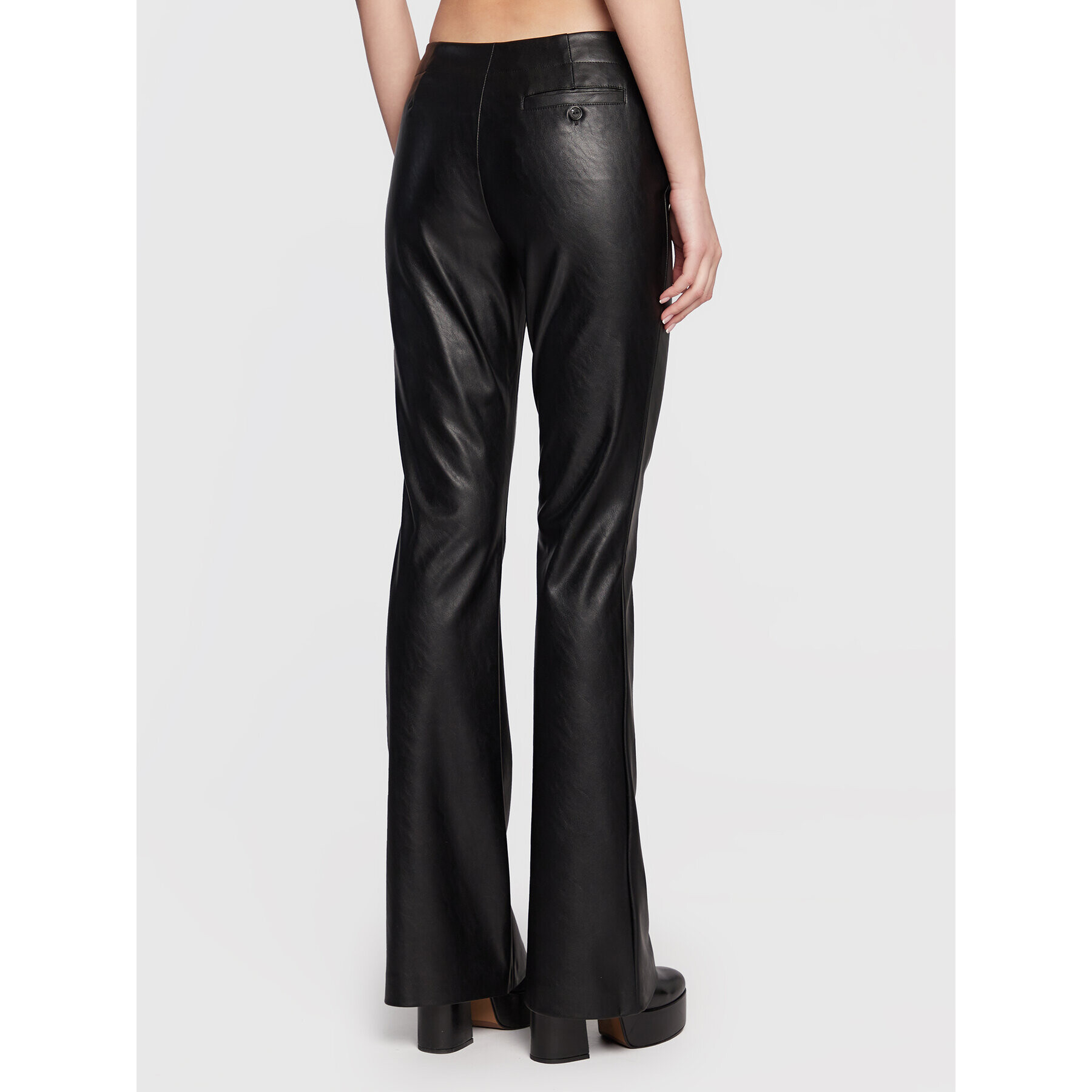 Pinko Pantaloni din imitație de piele Myrthus 1G186K 7105 Negru Tight Fit - Pled.ro